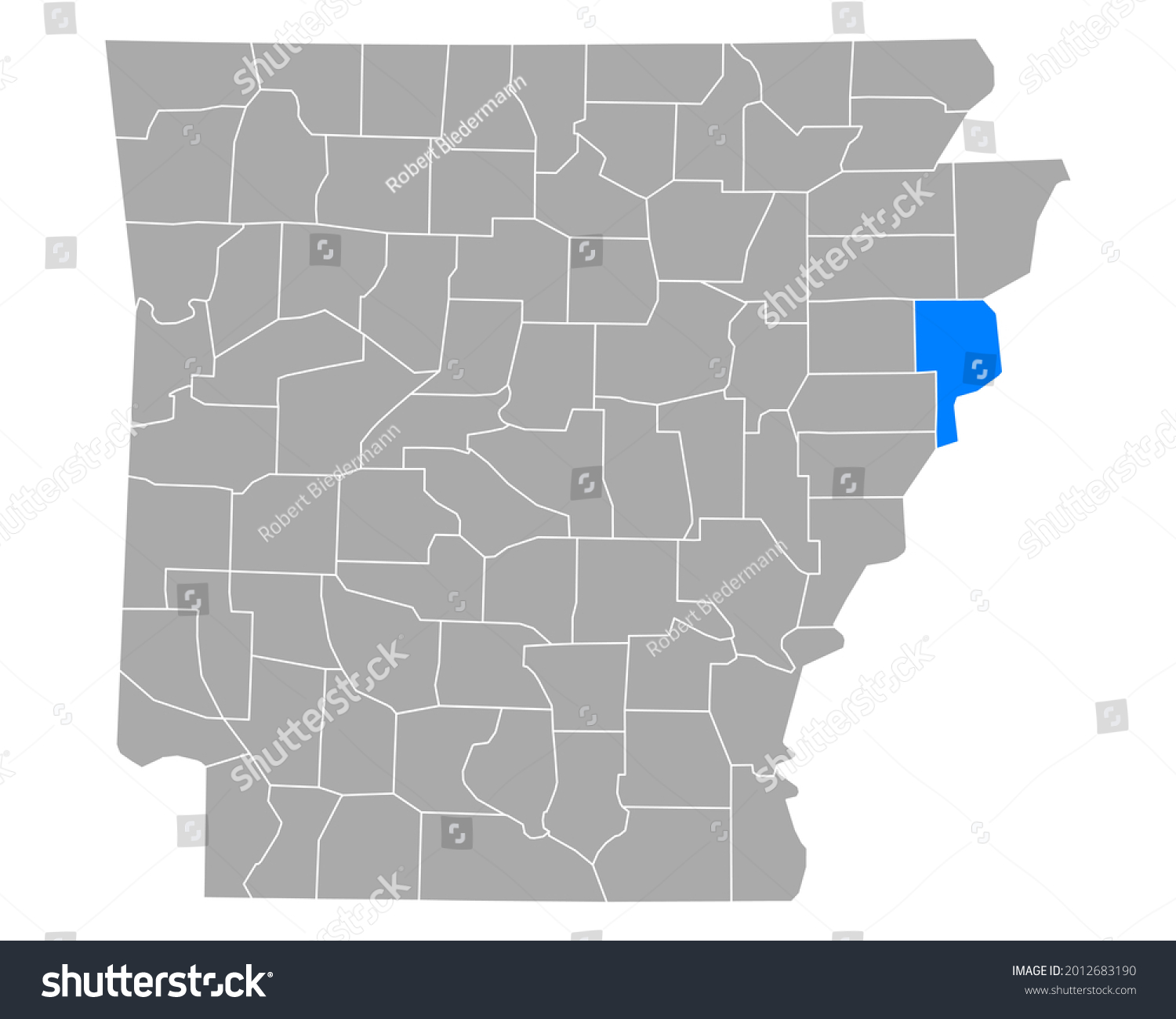 Map of Crittenden in Arkansas on white - Royalty Free Stock Vector ...