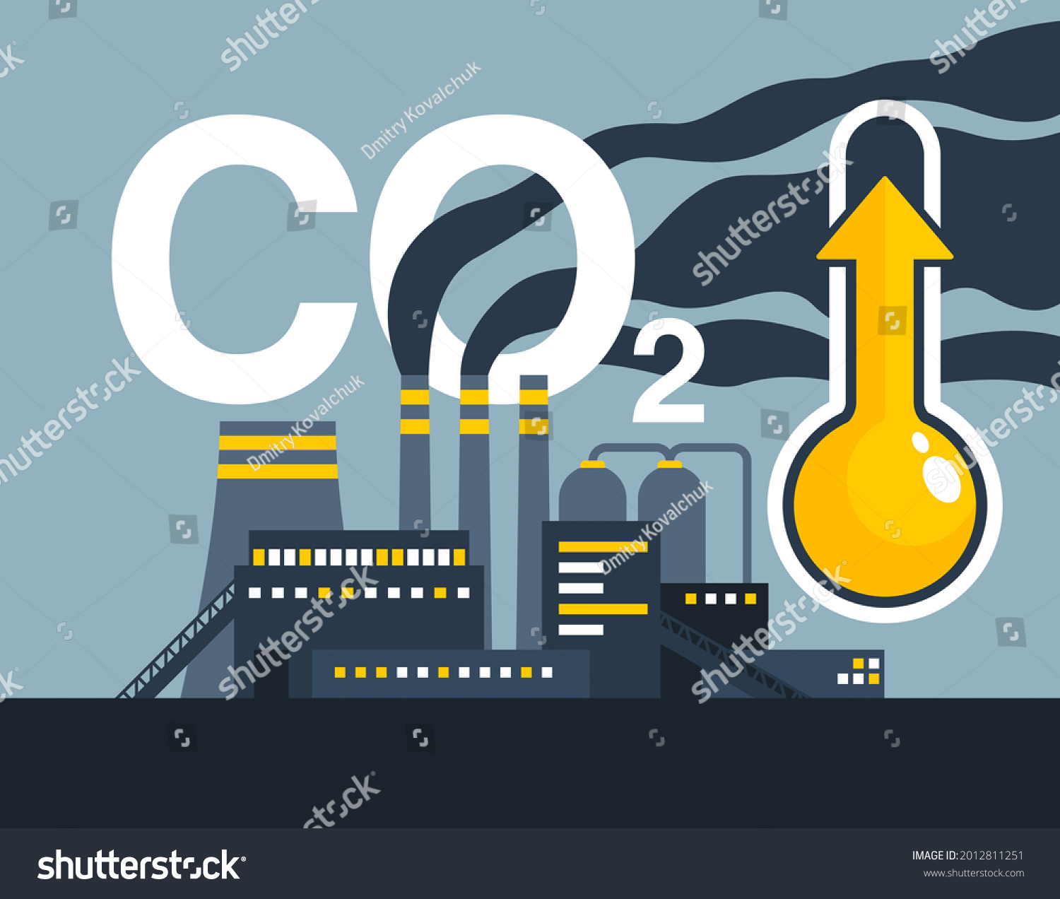 CO2 emissions affects global warming - dangerous - Royalty Free Stock ...