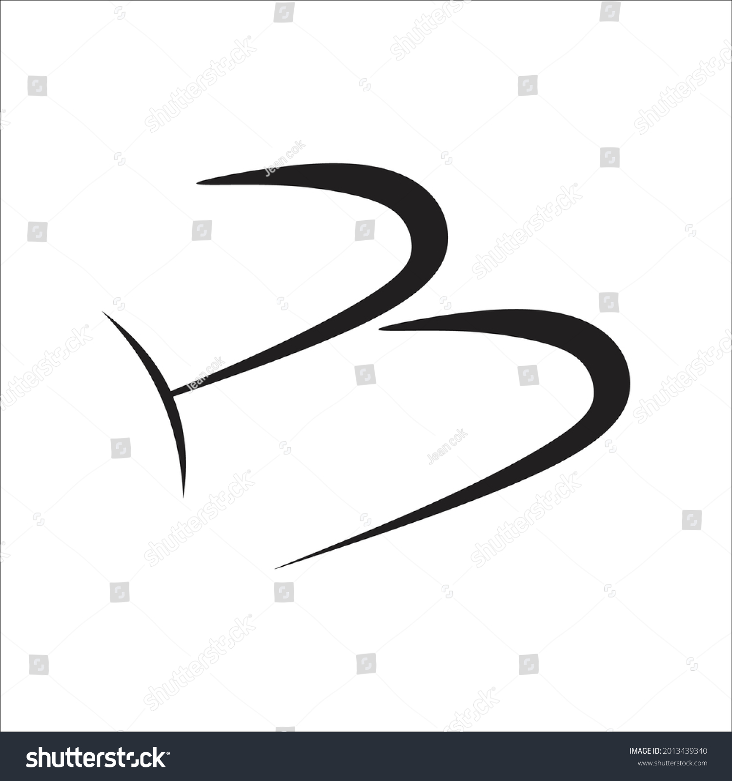 Simple Premium Letter B Logo - Royalty Free Stock Vector 2013439340 ...