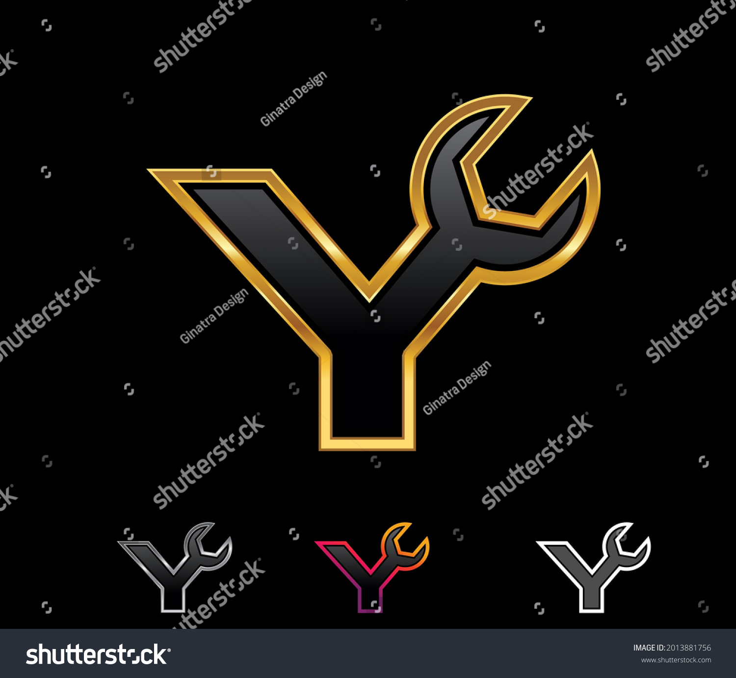 A Vector Illustration Set Of Golden Mechanic - Royalty Free Stock ...