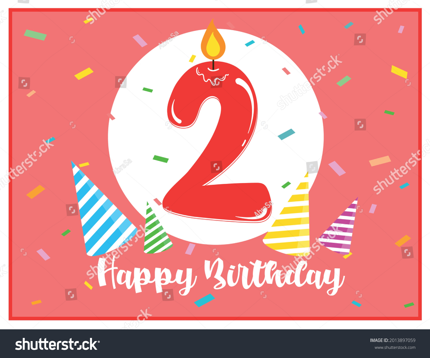 Happy second birthday. Cute background for 2 - Royalty Free Stock ...