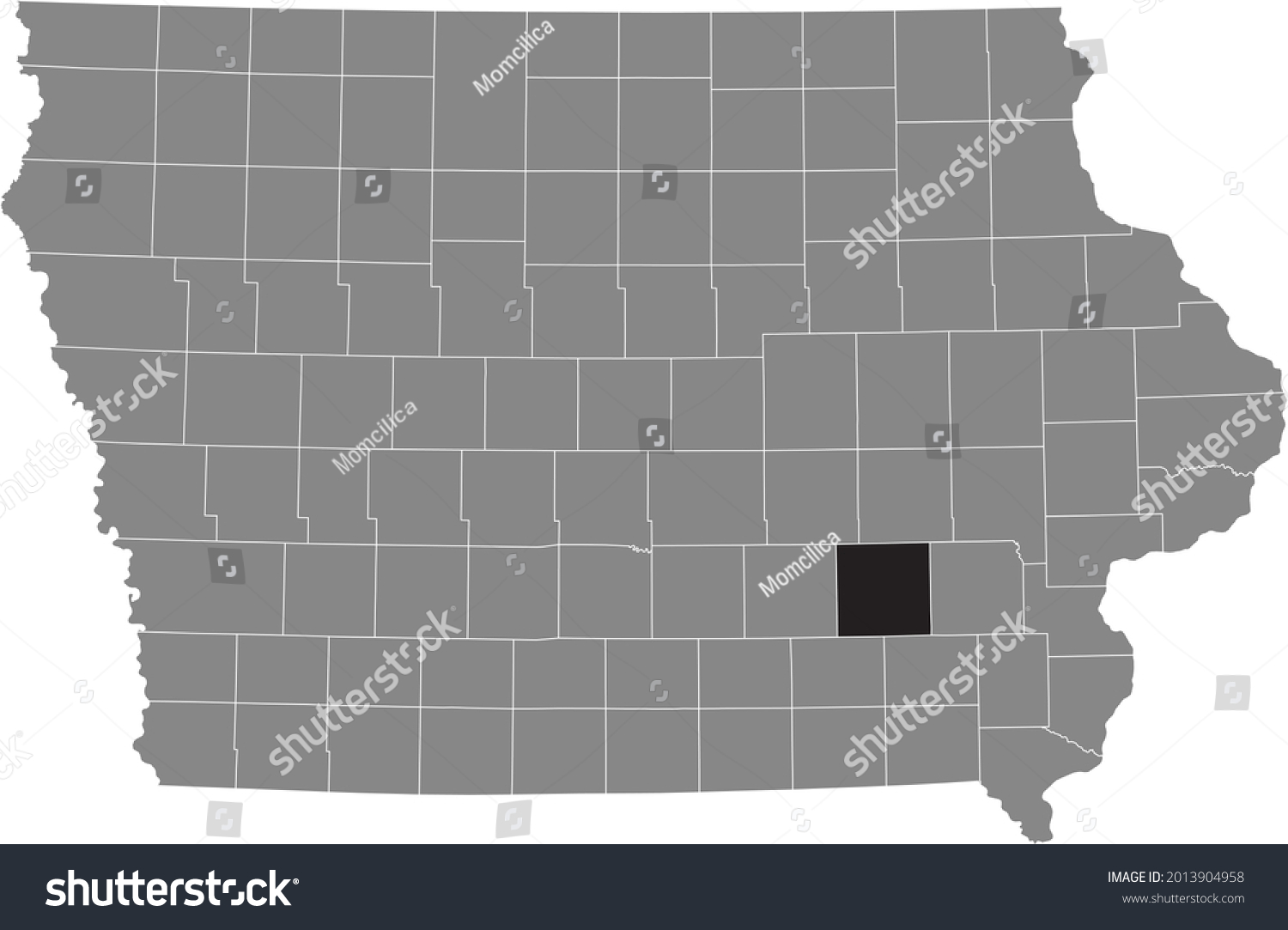 Black highlighted location map of the Keokuk - Royalty Free Stock ...