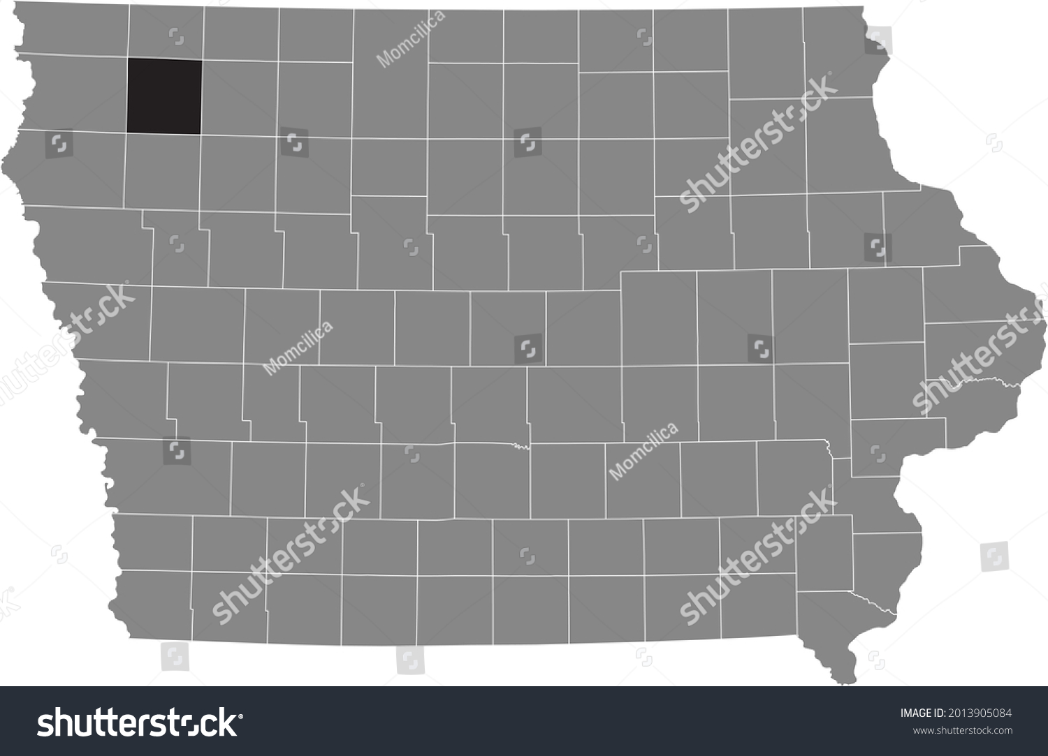 Black highlighted location map of the O'Brien - Royalty Free Stock ...