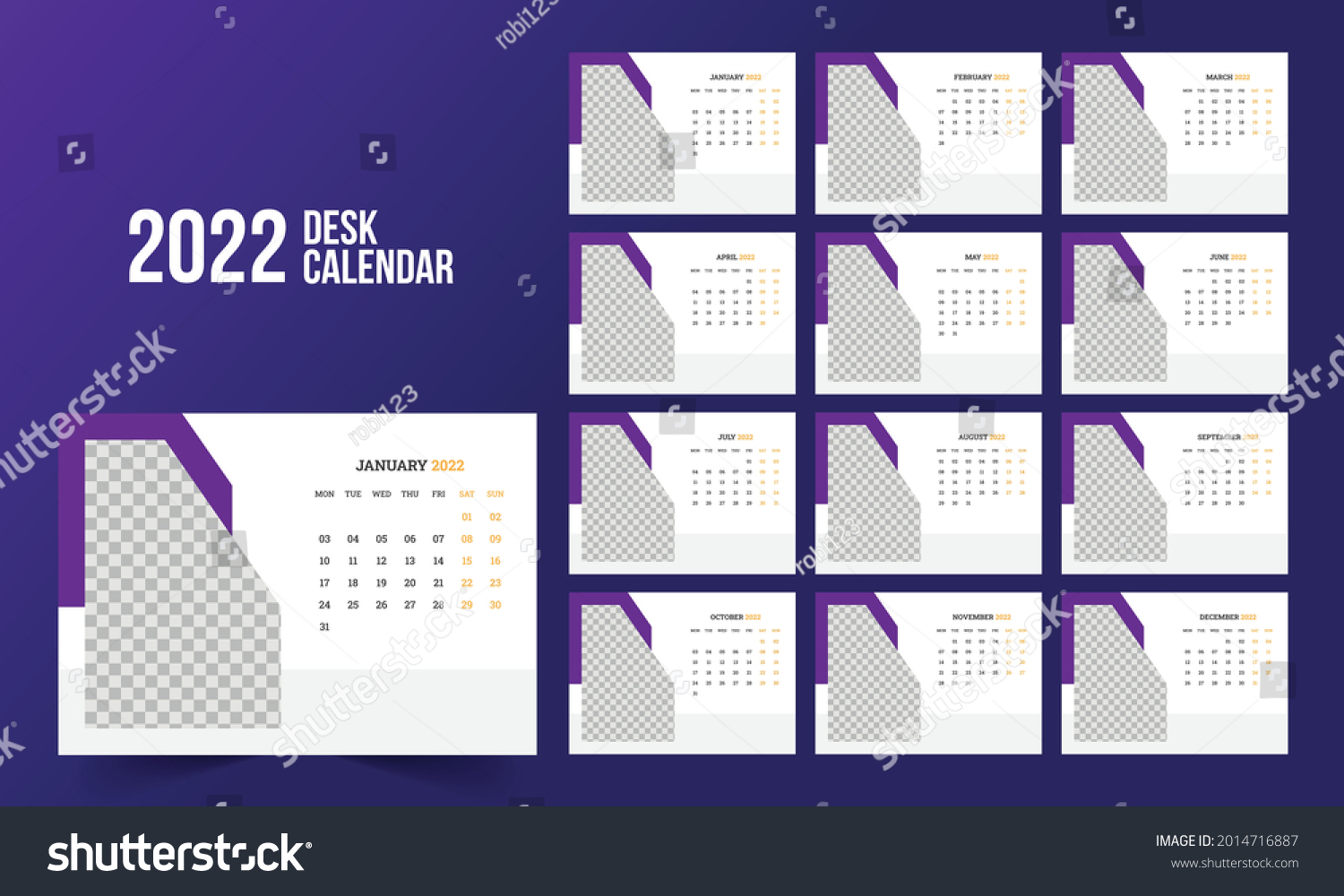 Calendar 2022 Planner Corporate Template Design Royalty Free Stock Vector 2014716887 5082