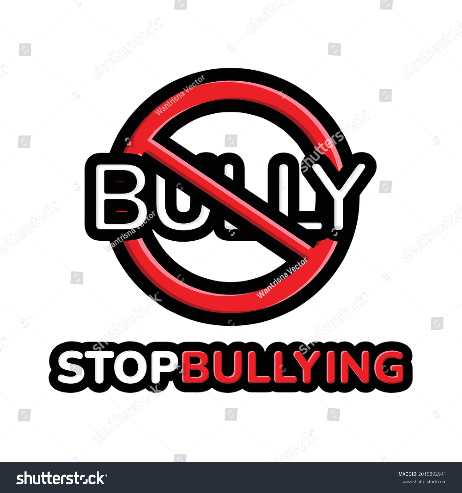 bully stop sign vector design - Royalty Free Stock Vector 2015892941 ...