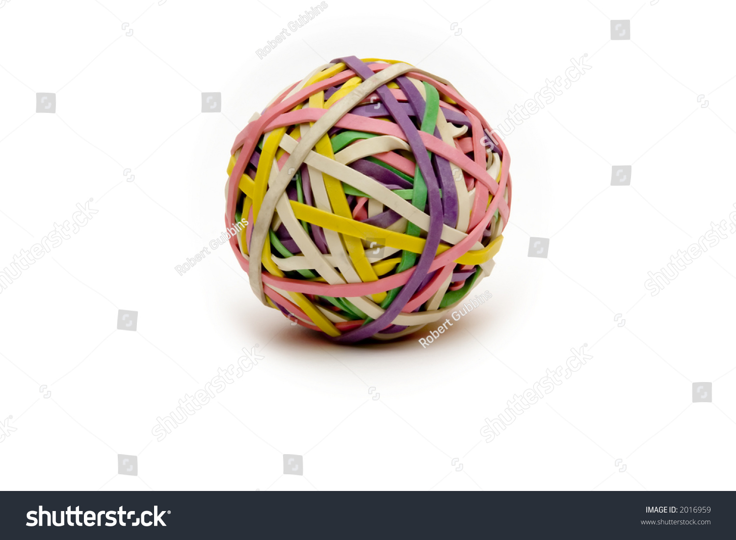 rubberband ball on white slight shadow  used to help children with adhd study #2016959