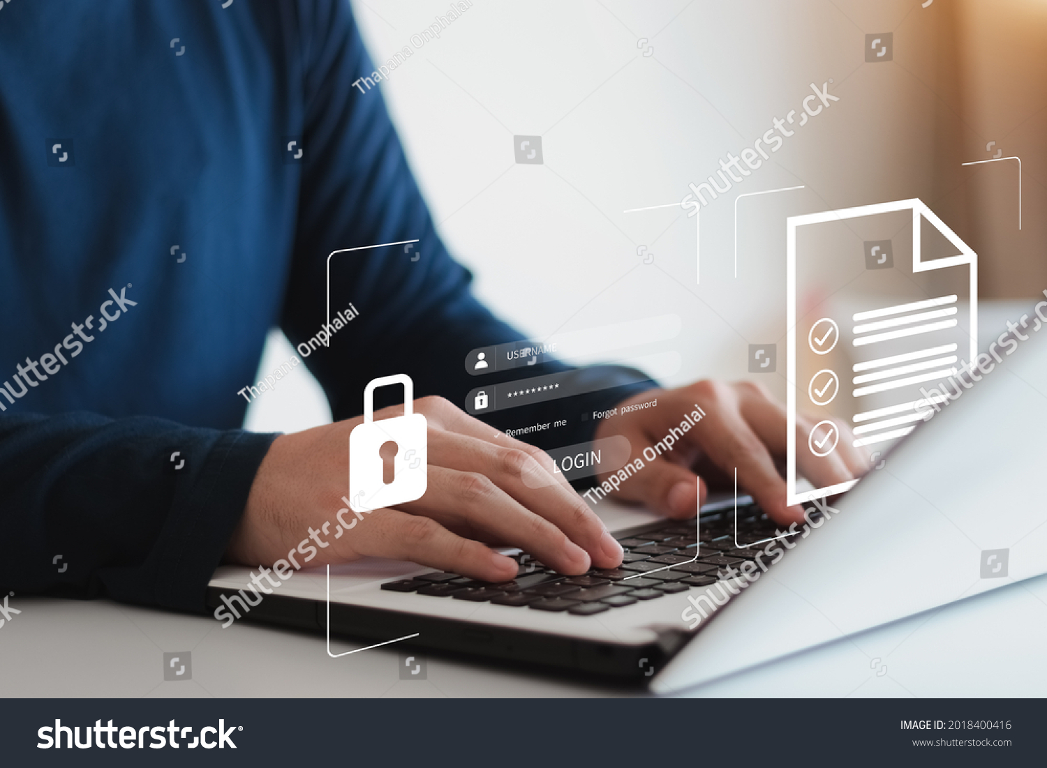 Concept of cyber security, information security and encryption, secure access to user's personal information, secure Internet access, cybersecurity. #2018400416