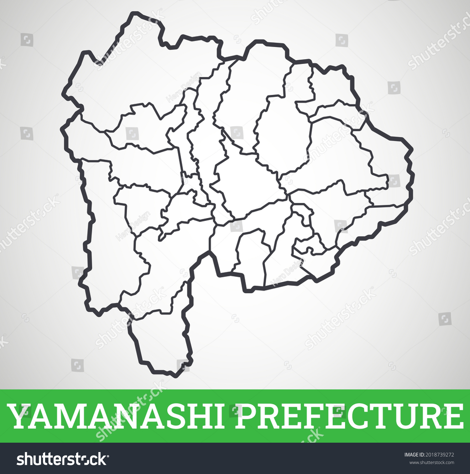 Simple outline map of Yamanashi Prefecture, - Royalty Free Stock Vector ...