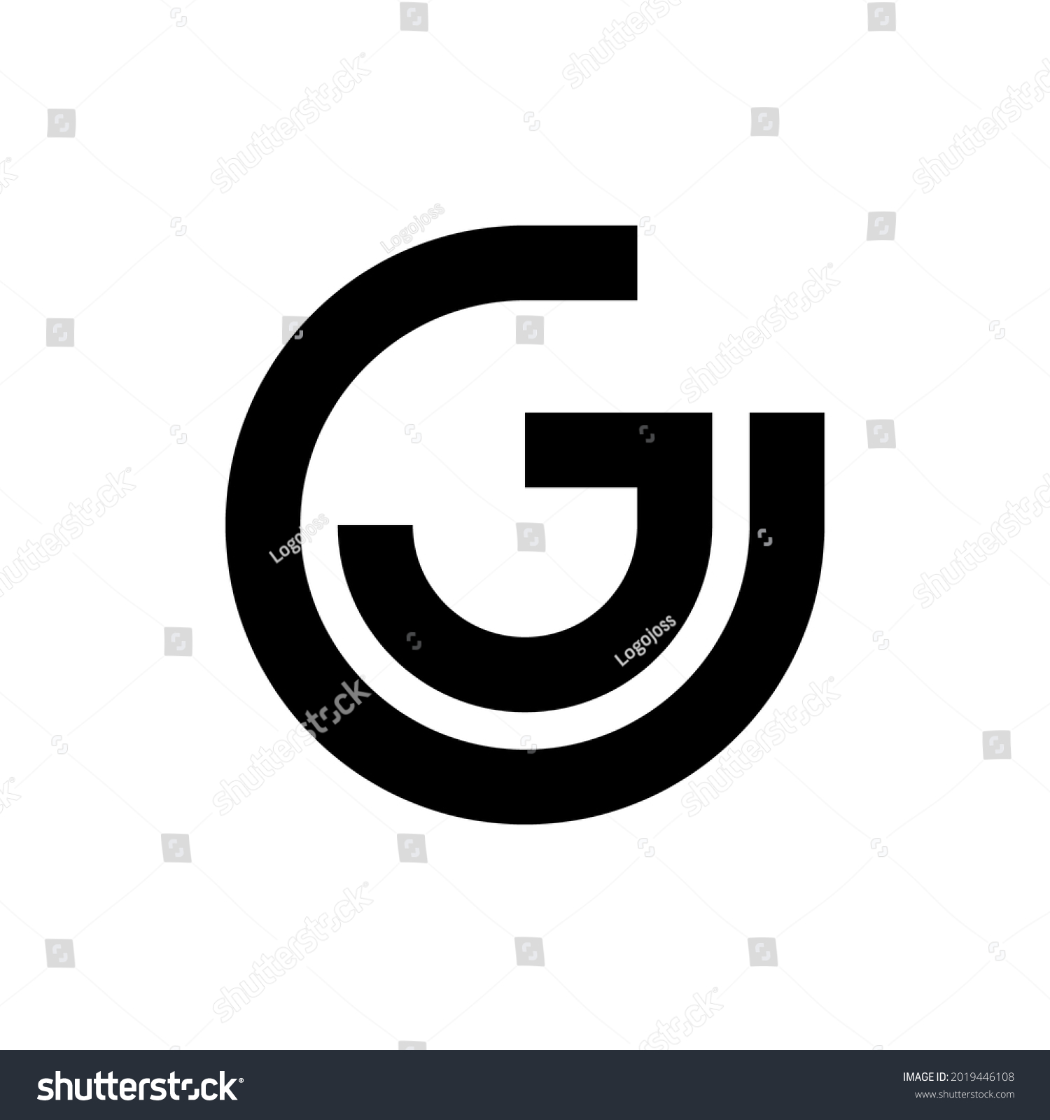 Letter GJ JG monogram logo design - Royalty Free Stock Vector ...