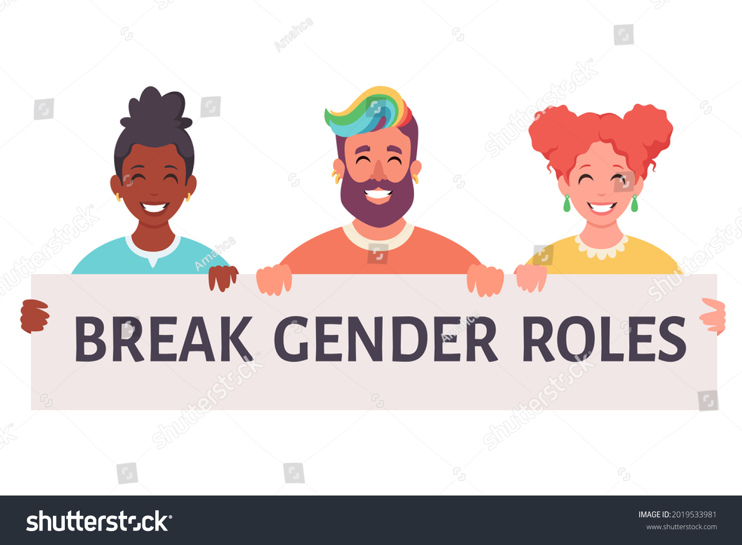 Break Gender Roles Gender Neutral Movement Non Royalty Free Stock Vector 2019533981 6447