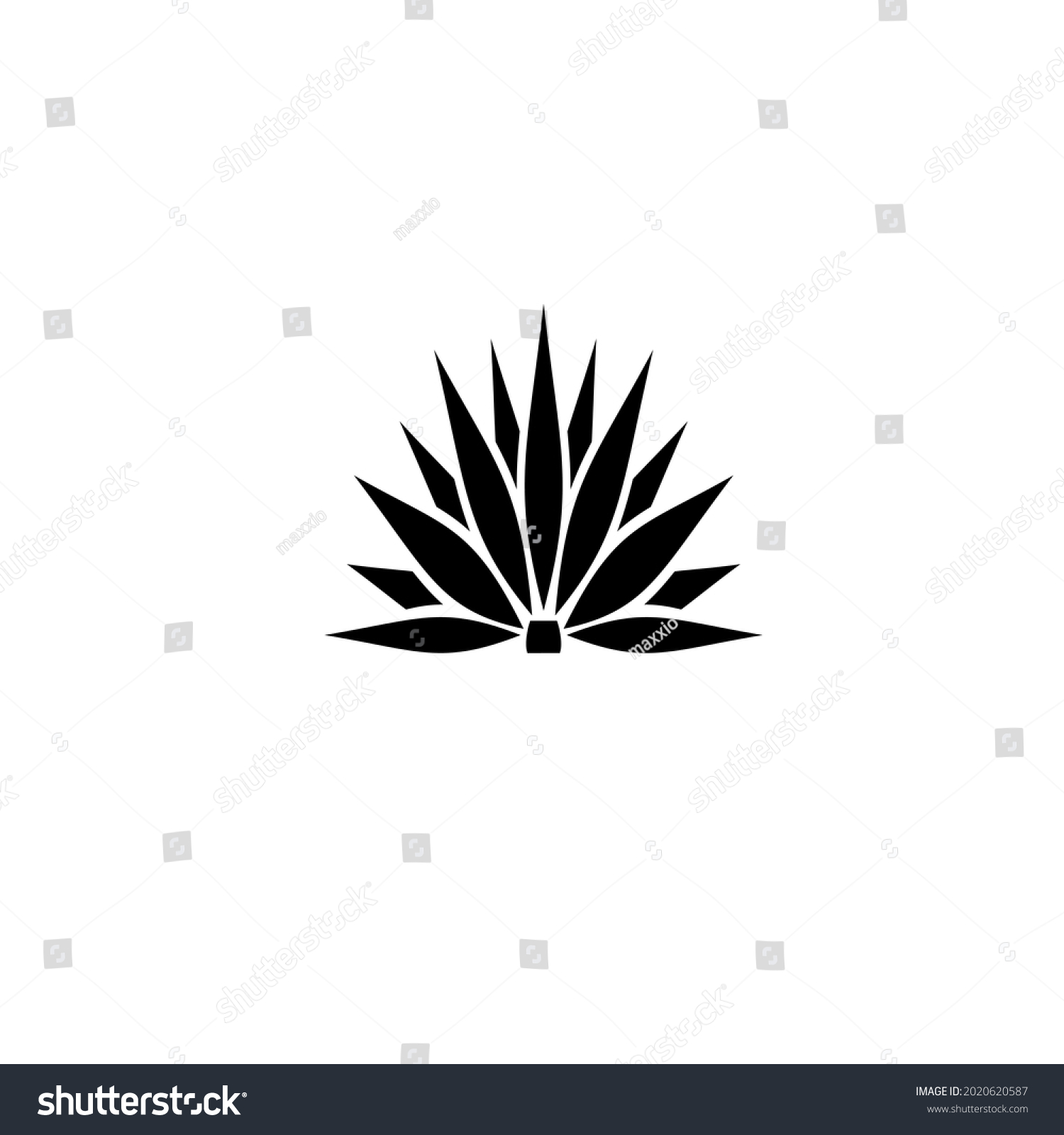 Agave vector icon. Plant,leaf symbol flat vector - Royalty Free Stock ...