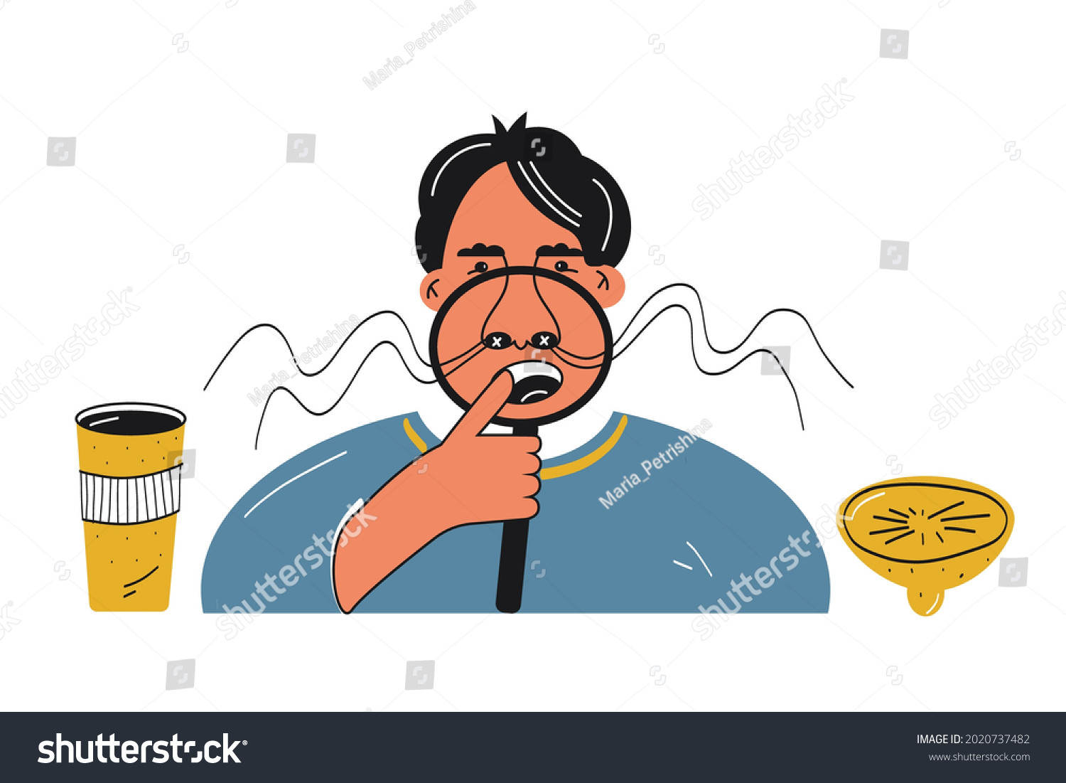 Anosmia Loss Sense Of Smell And Long Covid - Royalty Free Stock Vector ...