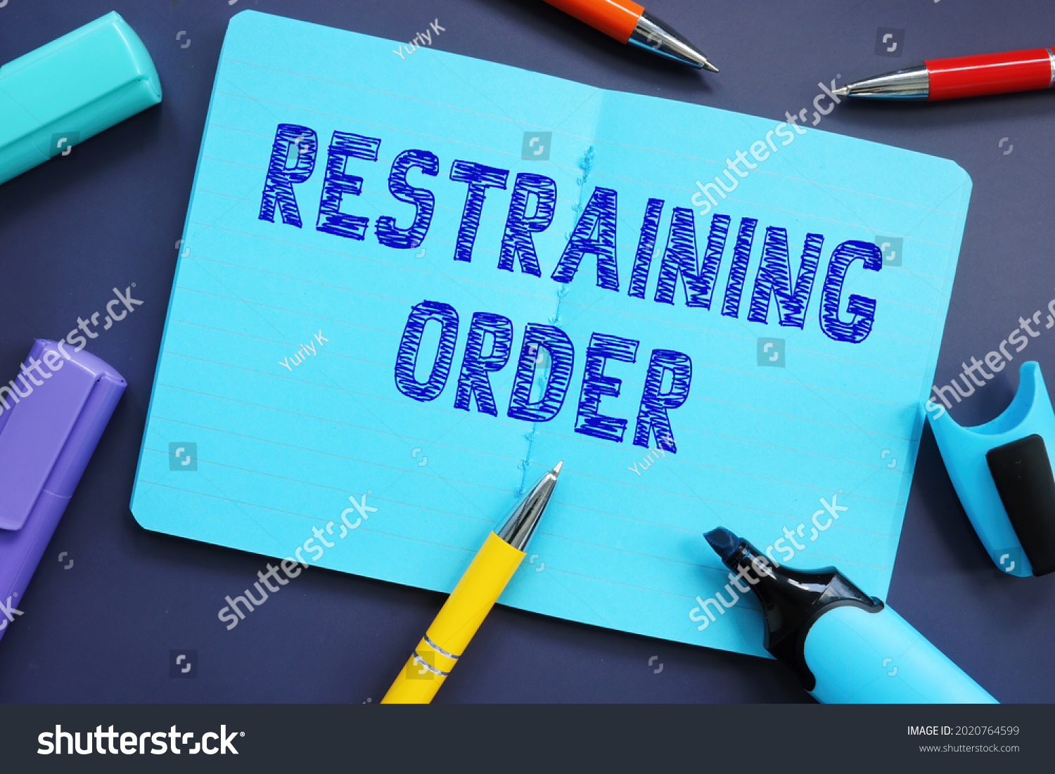 Financial concept about Restraining Order with phrase on the sheet. 
 #2020764599