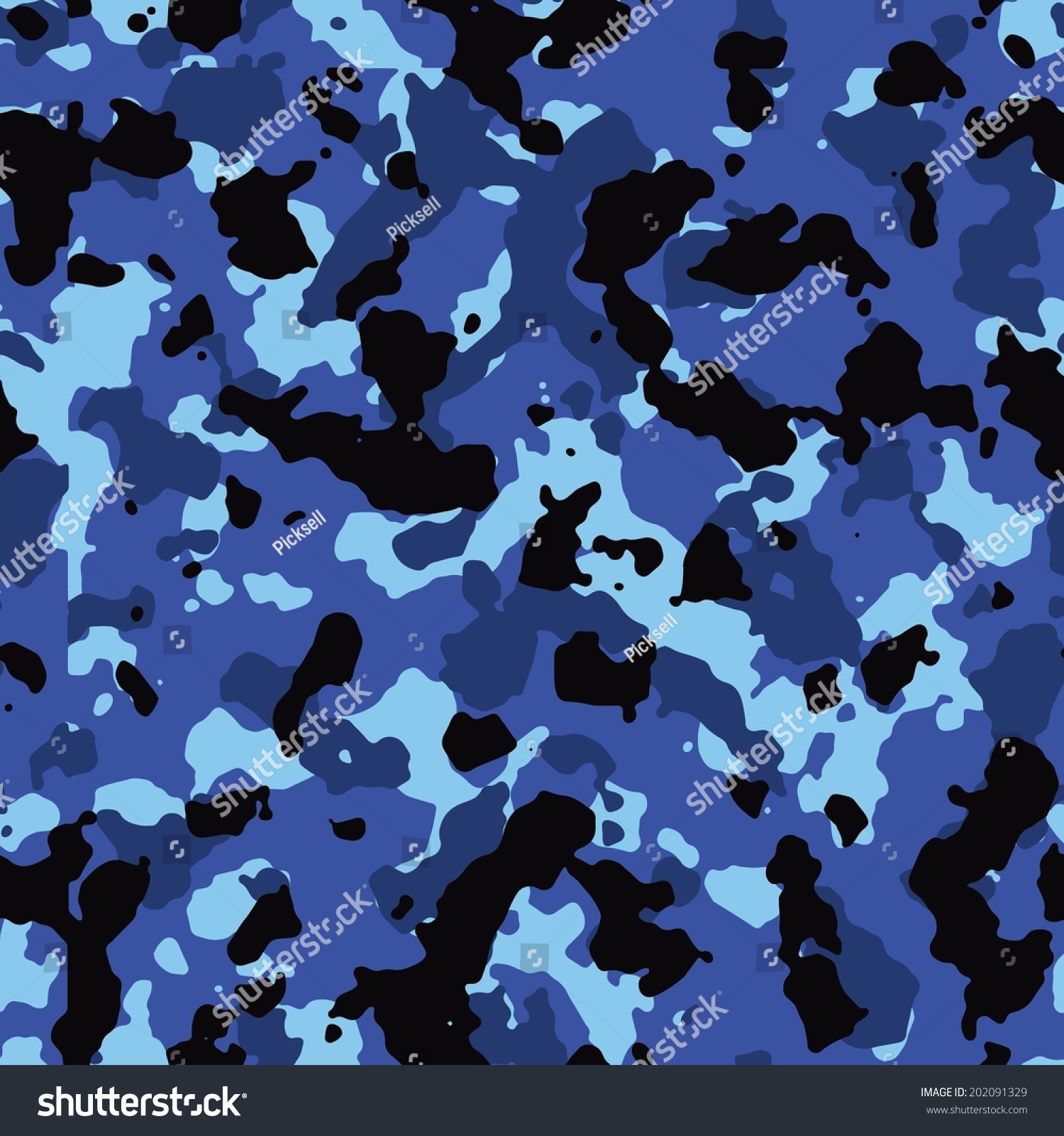 Marine blue seamless camo texture vector #202091329