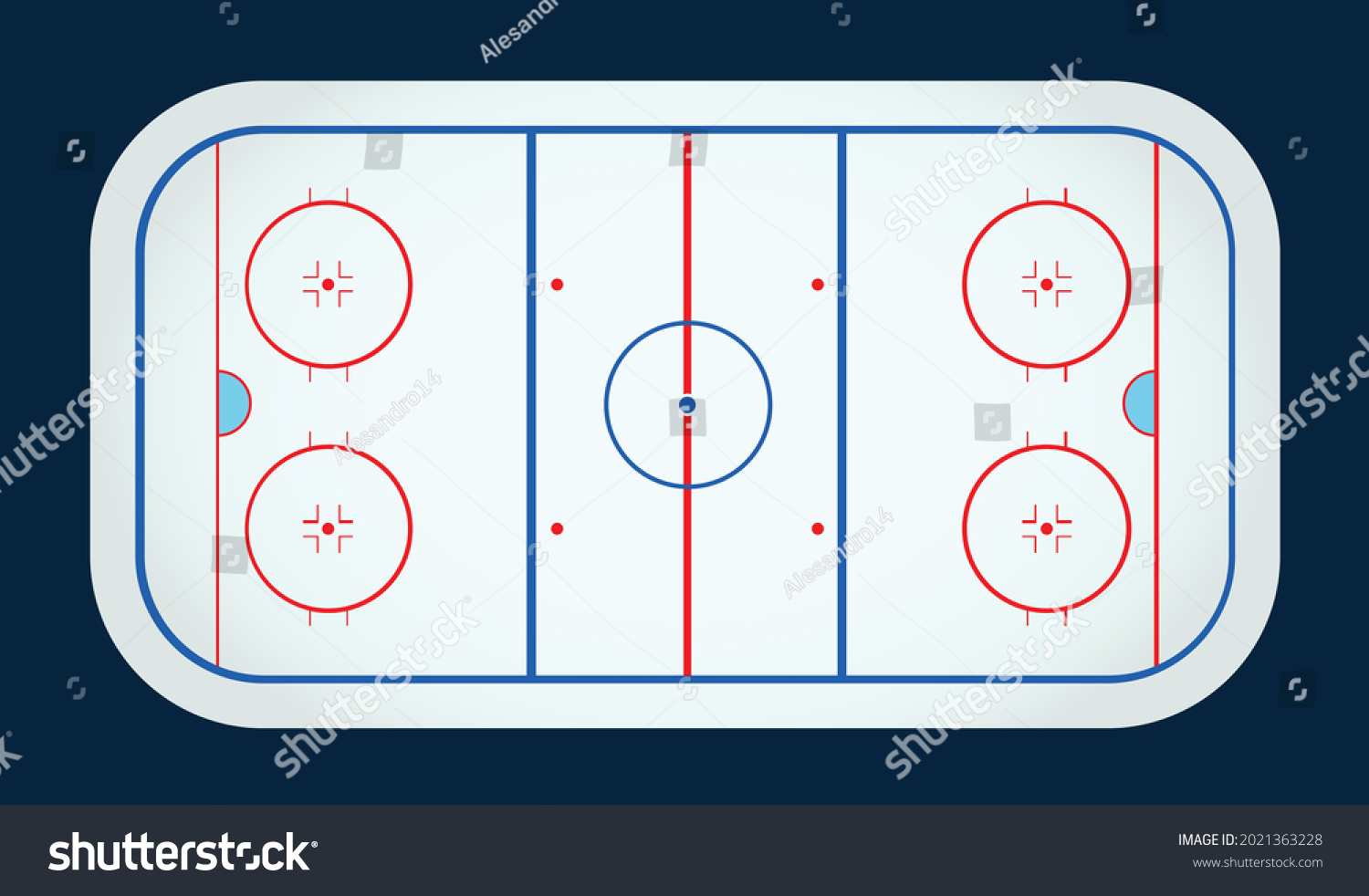 Vector of ice hockey rink with marking. Detailed - Royalty Free Stock ...