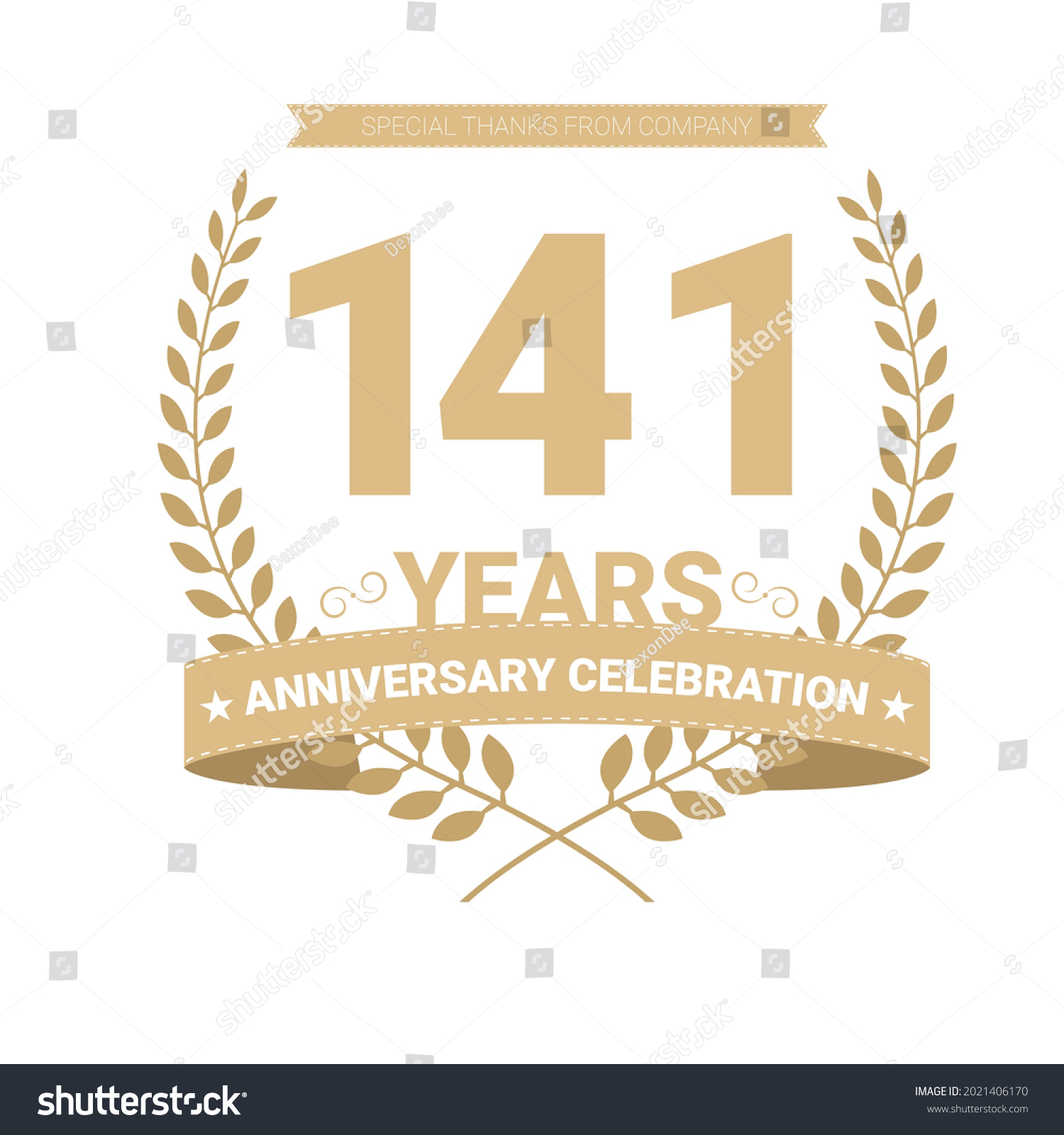 141 years anniversary vector icon, logo. Graphic - Royalty Free Stock ...