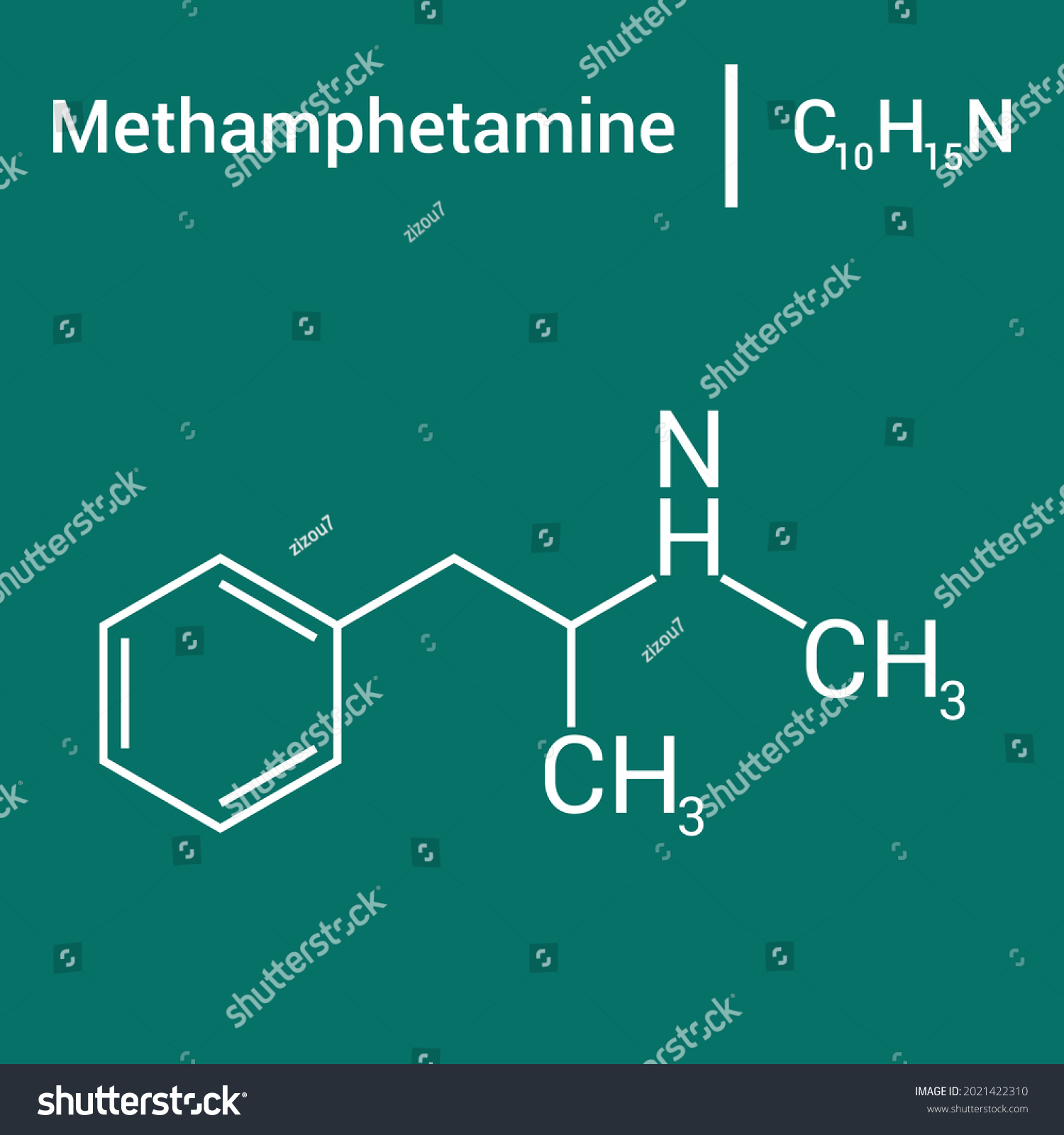 chemical structure of methamphetamine (C10H15N) - Royalty Free Stock ...