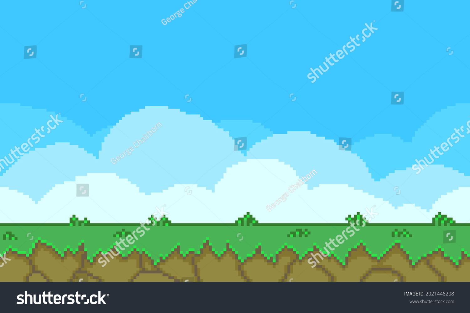 Colorful Simple Flat Pixel Art Illustration Of - Royalty Free Stock 