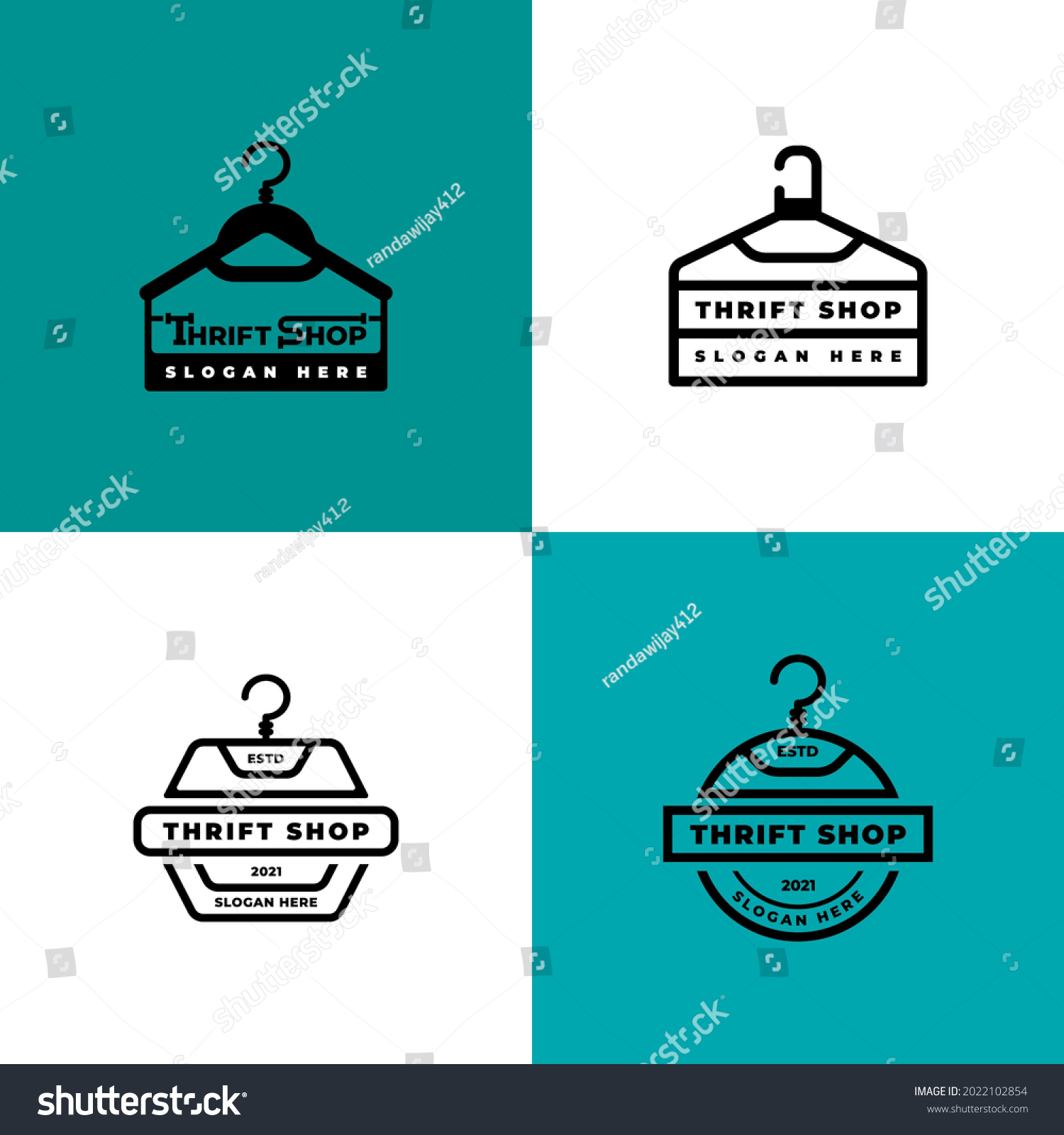 Thrift Store Logo Design Collection Royalty Free Stock Vector