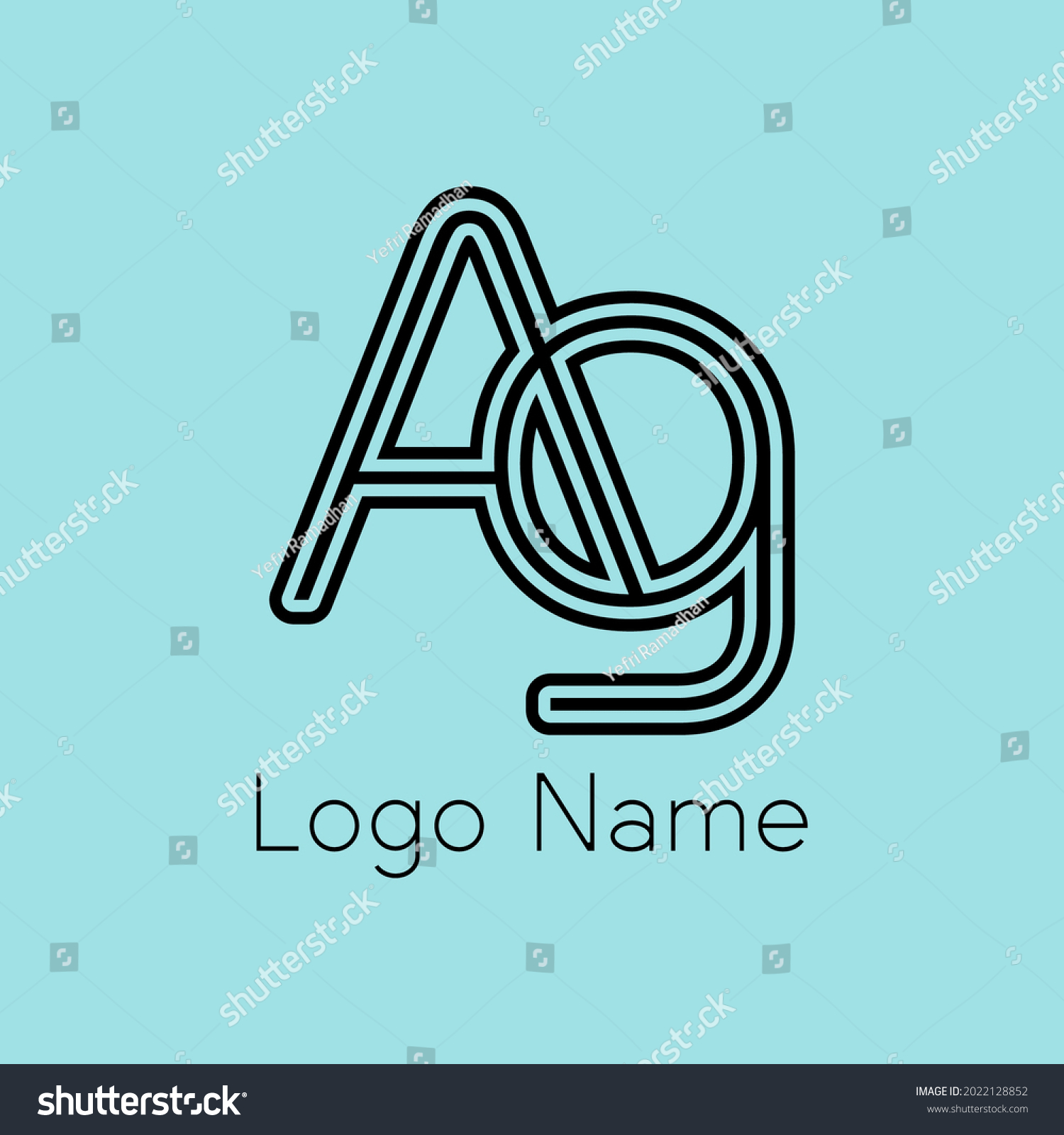 Typography logo letter A and G line art and - Royalty Free Stock Vector ...