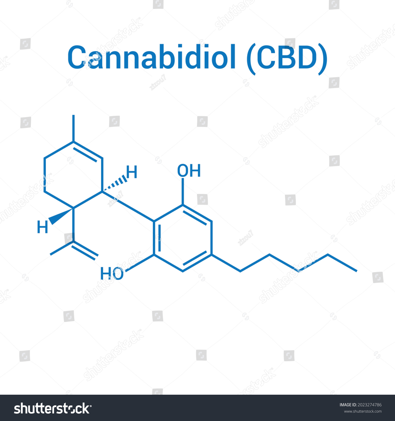 Chemical Structure Of Cannabidiol (CBD) - Royalty Free Stock Vector ...