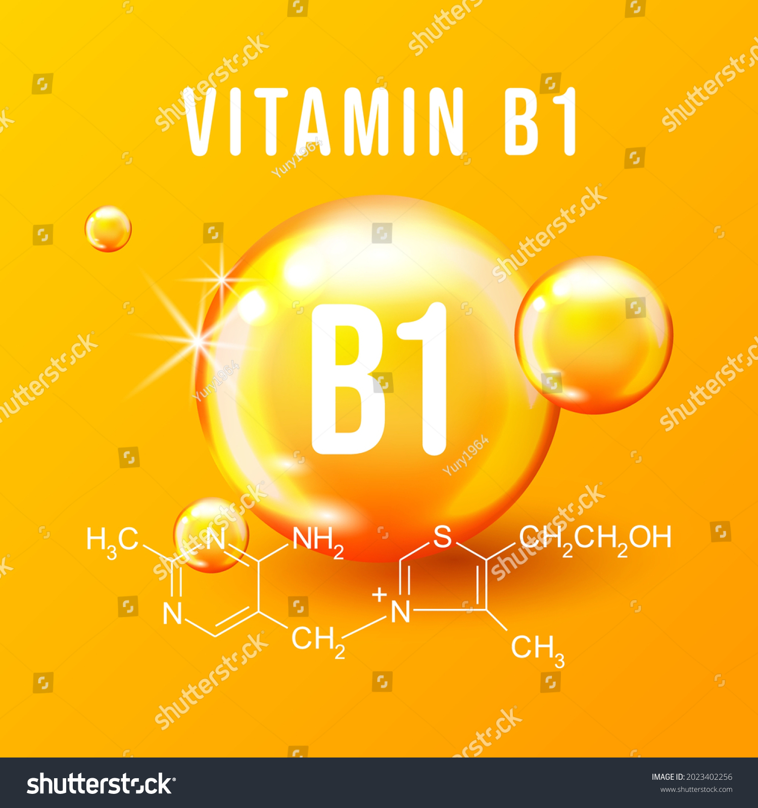 Vitamin B1 Chemical Formula Vector Illustration Royalty Free Stock Vector 2023402256