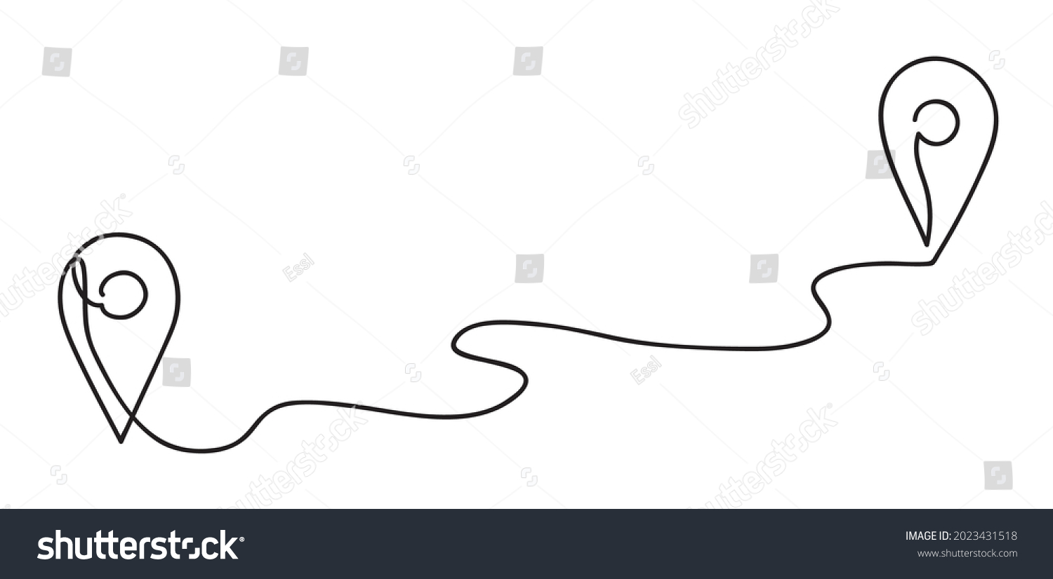 Abstract Traffic Route Between Two Points On Map Royalty Free Stock