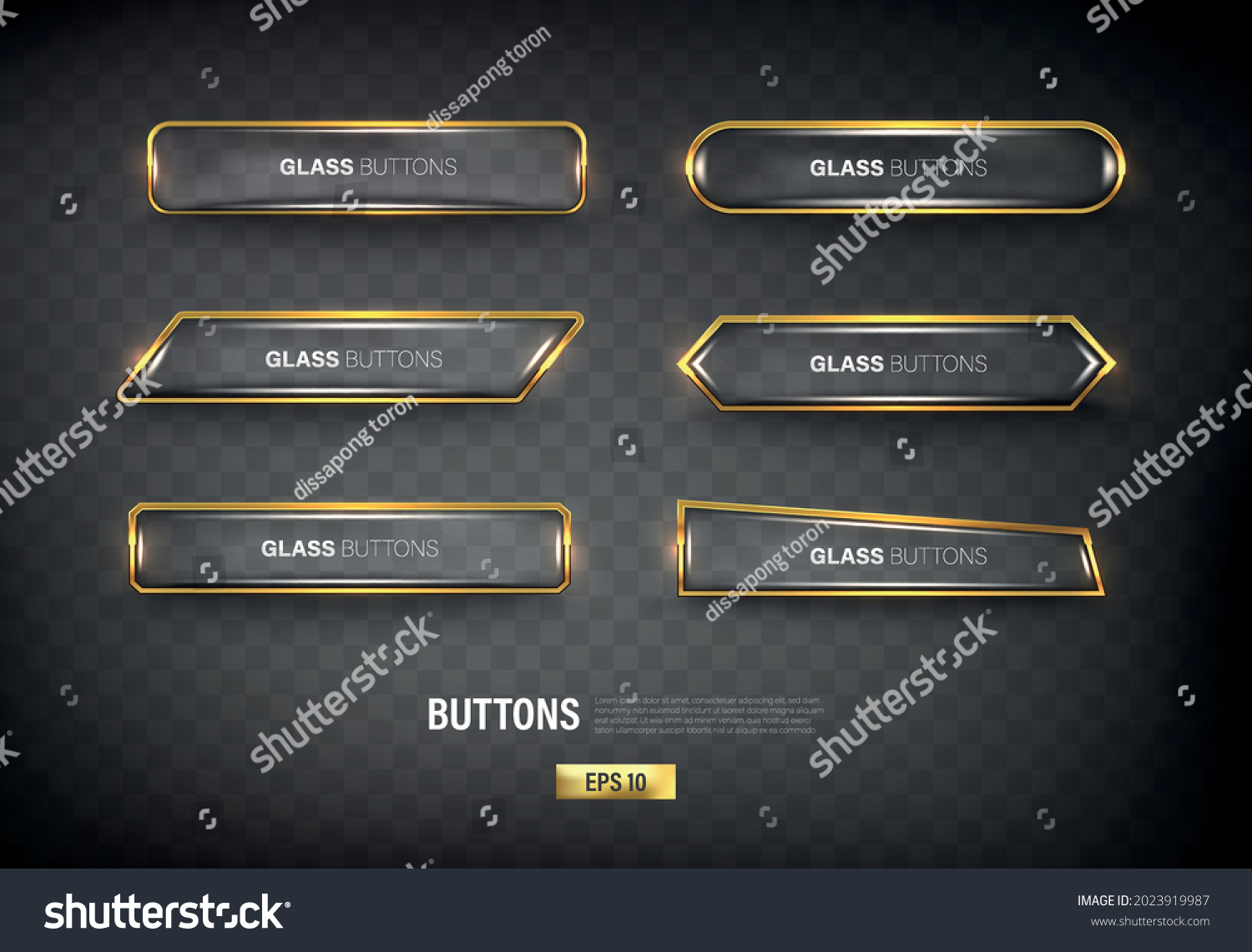 Buttons set web steel on background color black  #2023919987