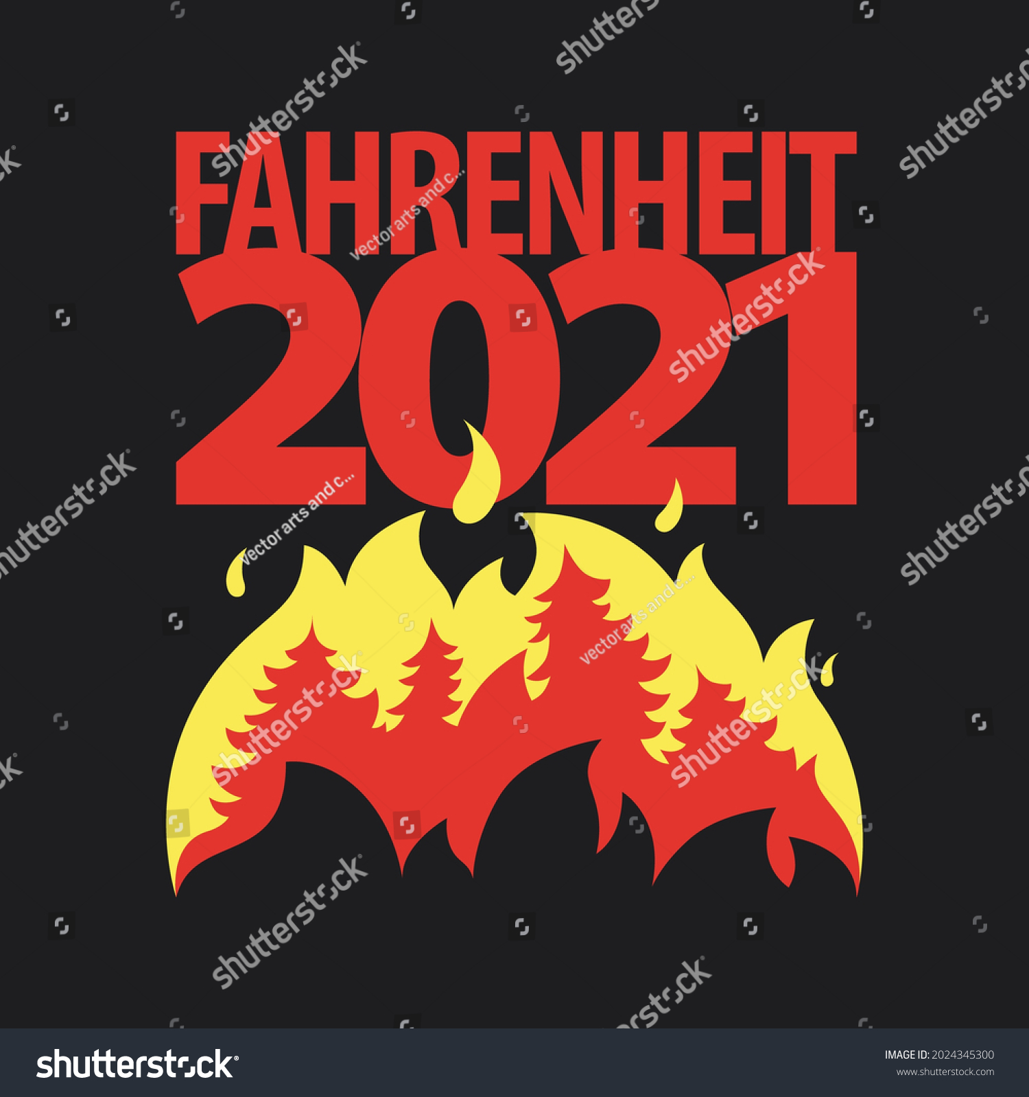 Fahrenheit 2021 Hot Summer Poster Design Royalty Free Stock Vector 2024345300 