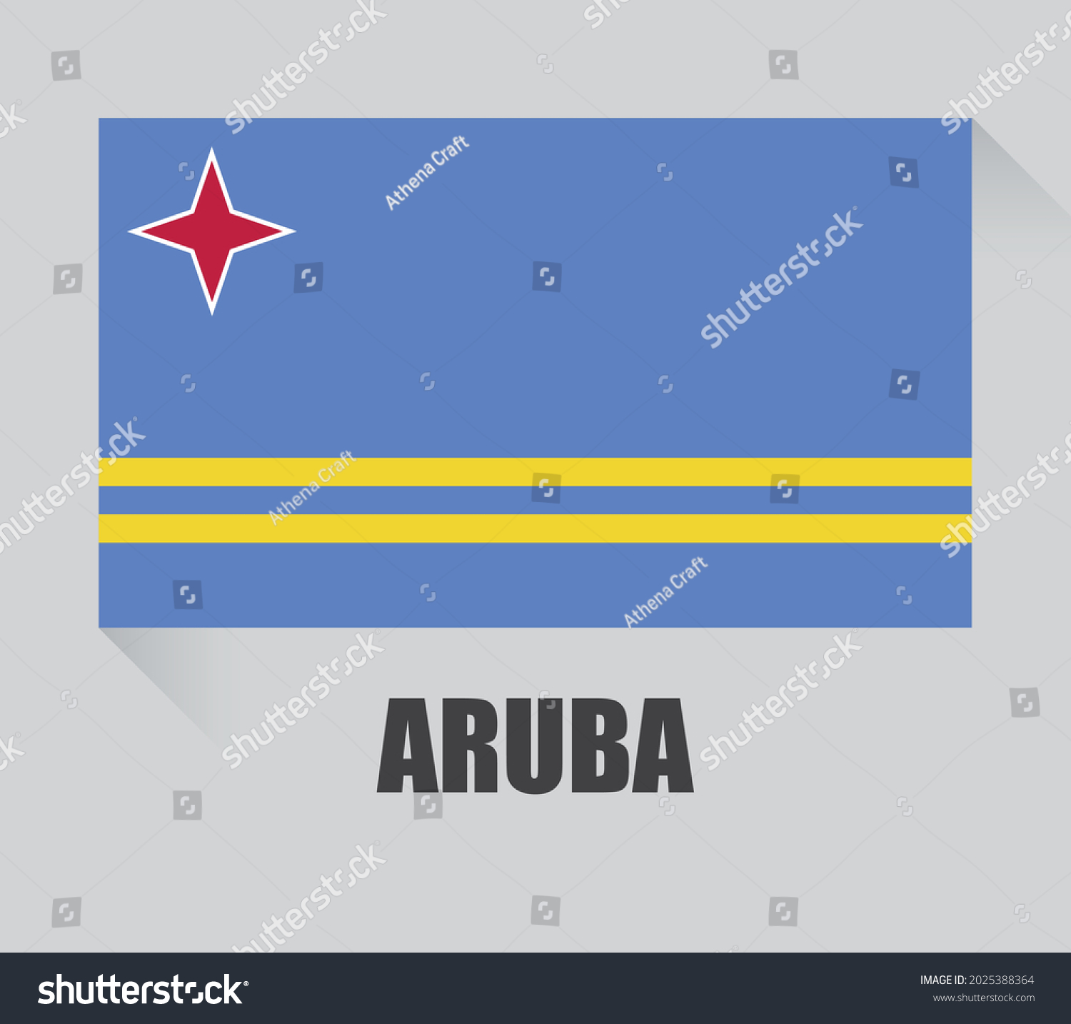 Vector Aruba Flag Aruba National Flag Royalty Free Stock Vector 2025388364 