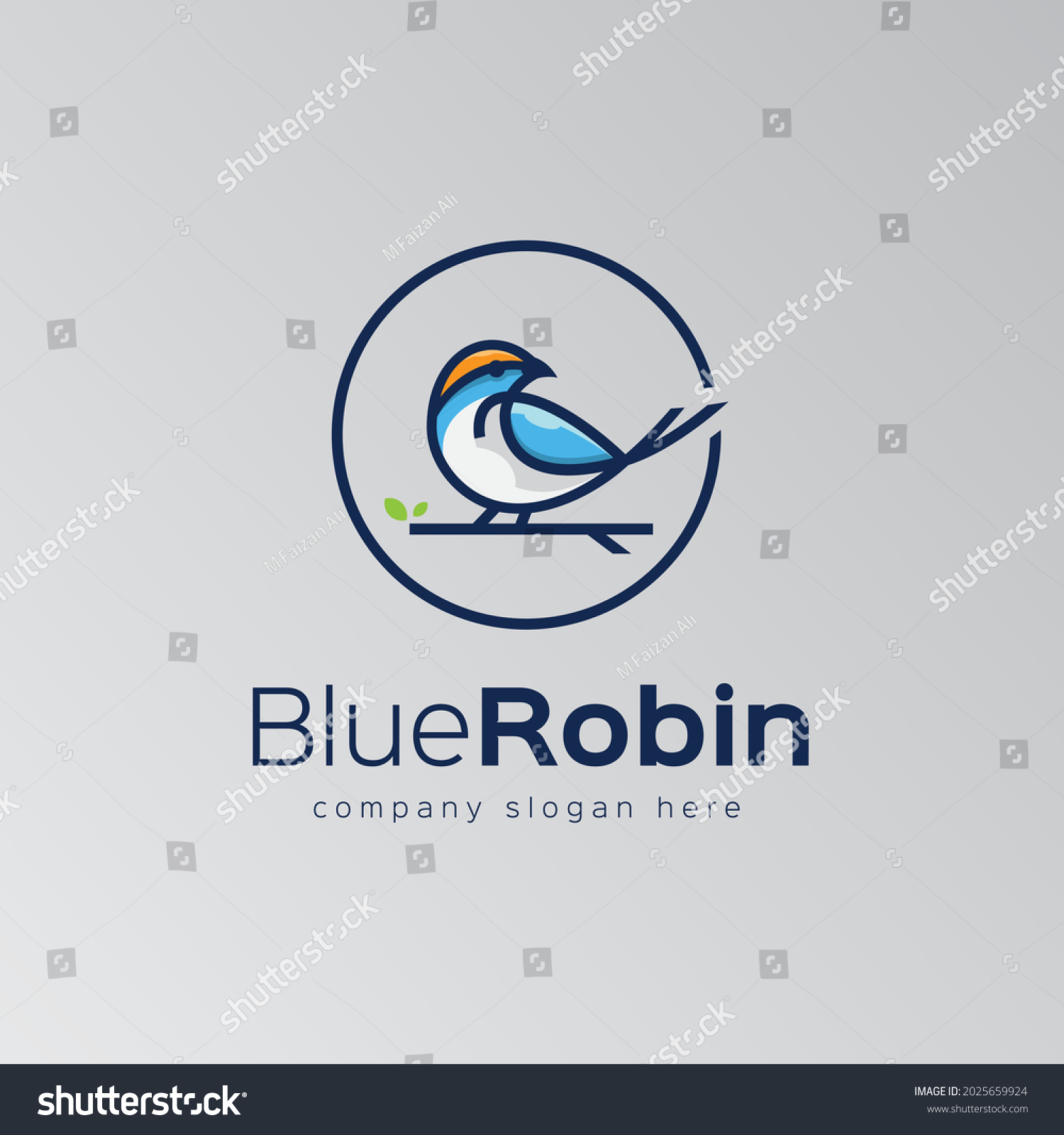 blue robin logo template, colorful bird logo - Royalty Free Stock Vector 2025659924 - Avopix.com