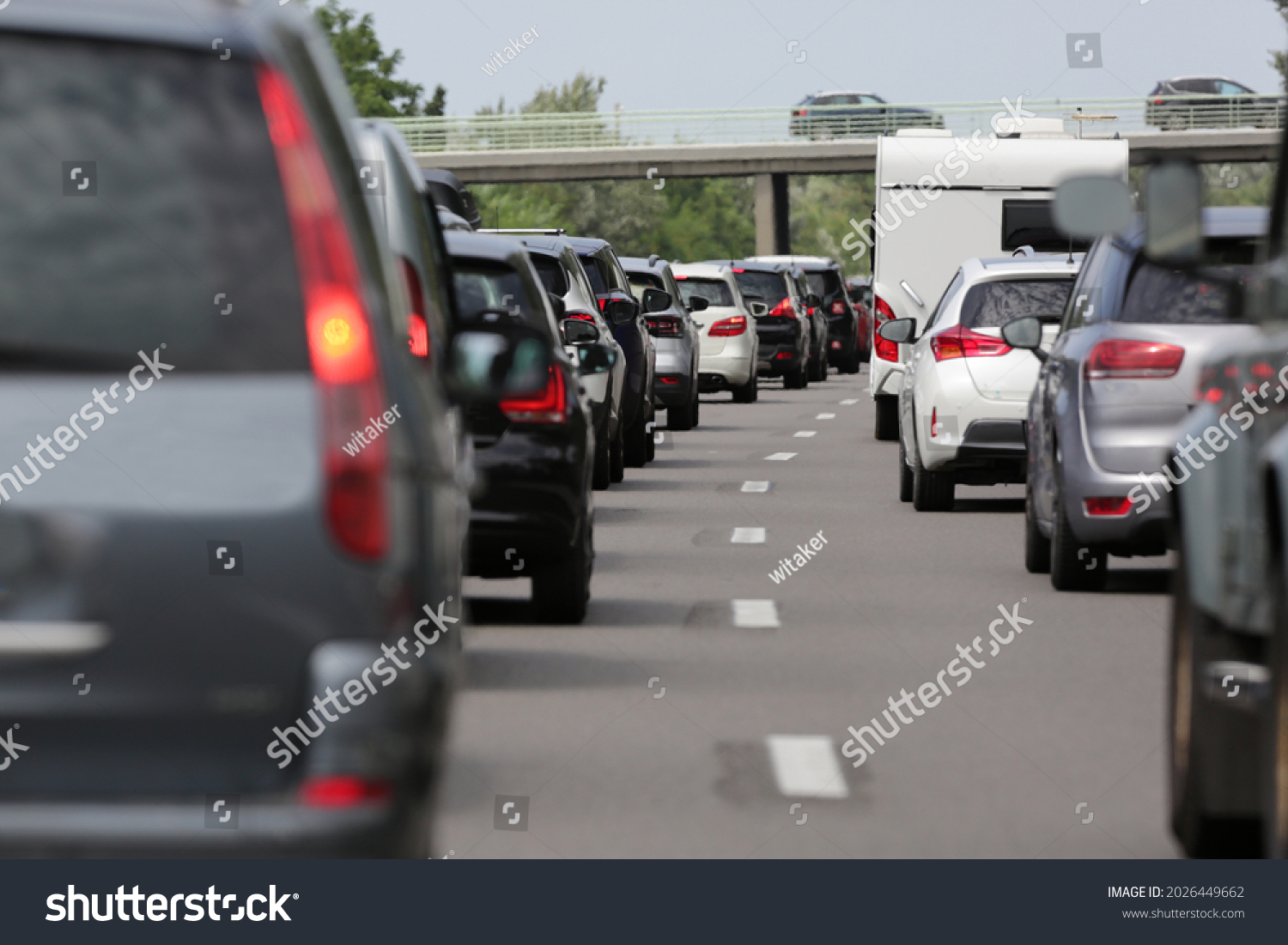 Traffic congestion in the highway for holidays #2026449662