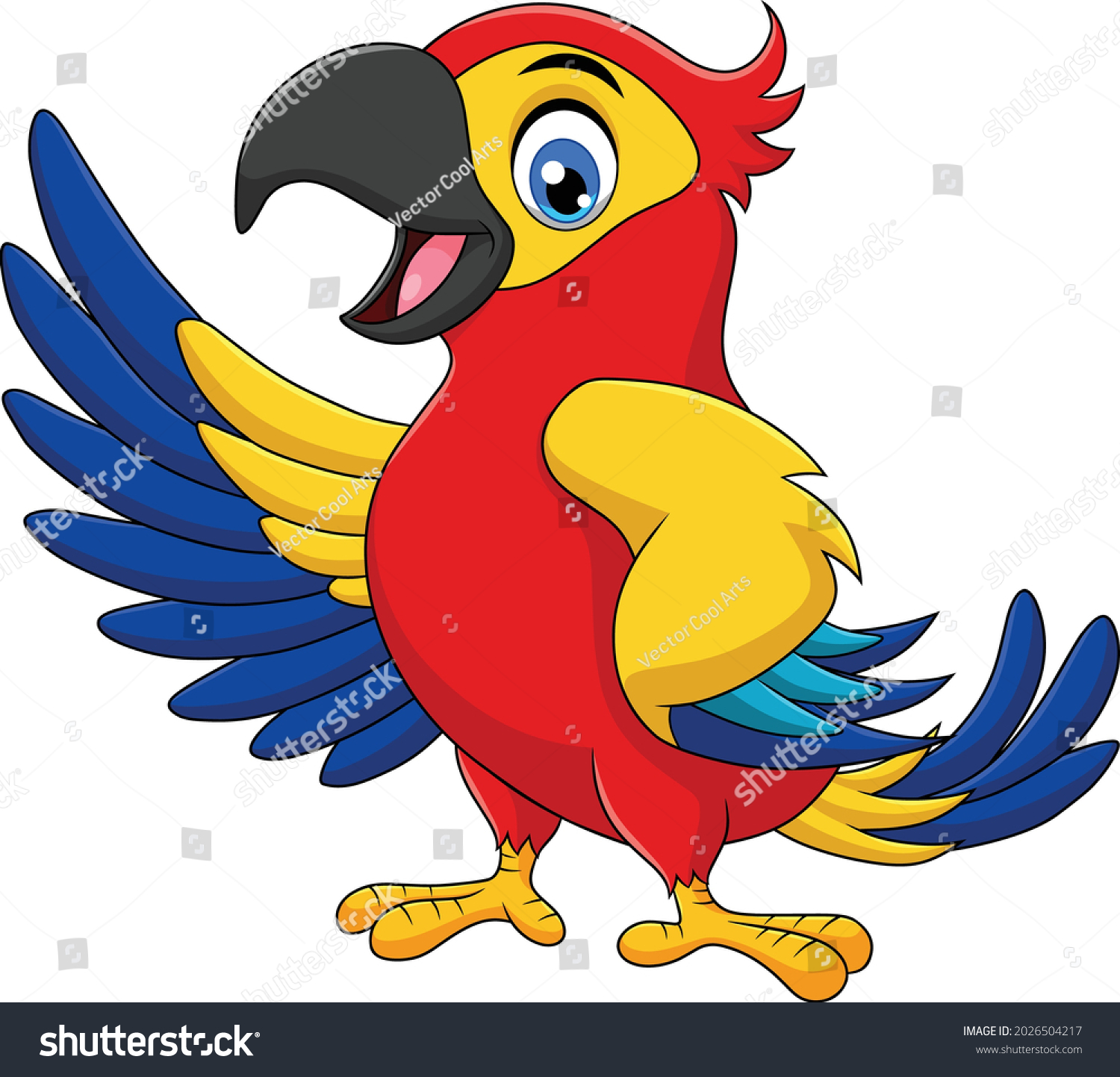 Cute Parrot cartoon vector illustration - Royalty Free Stock Vector ...