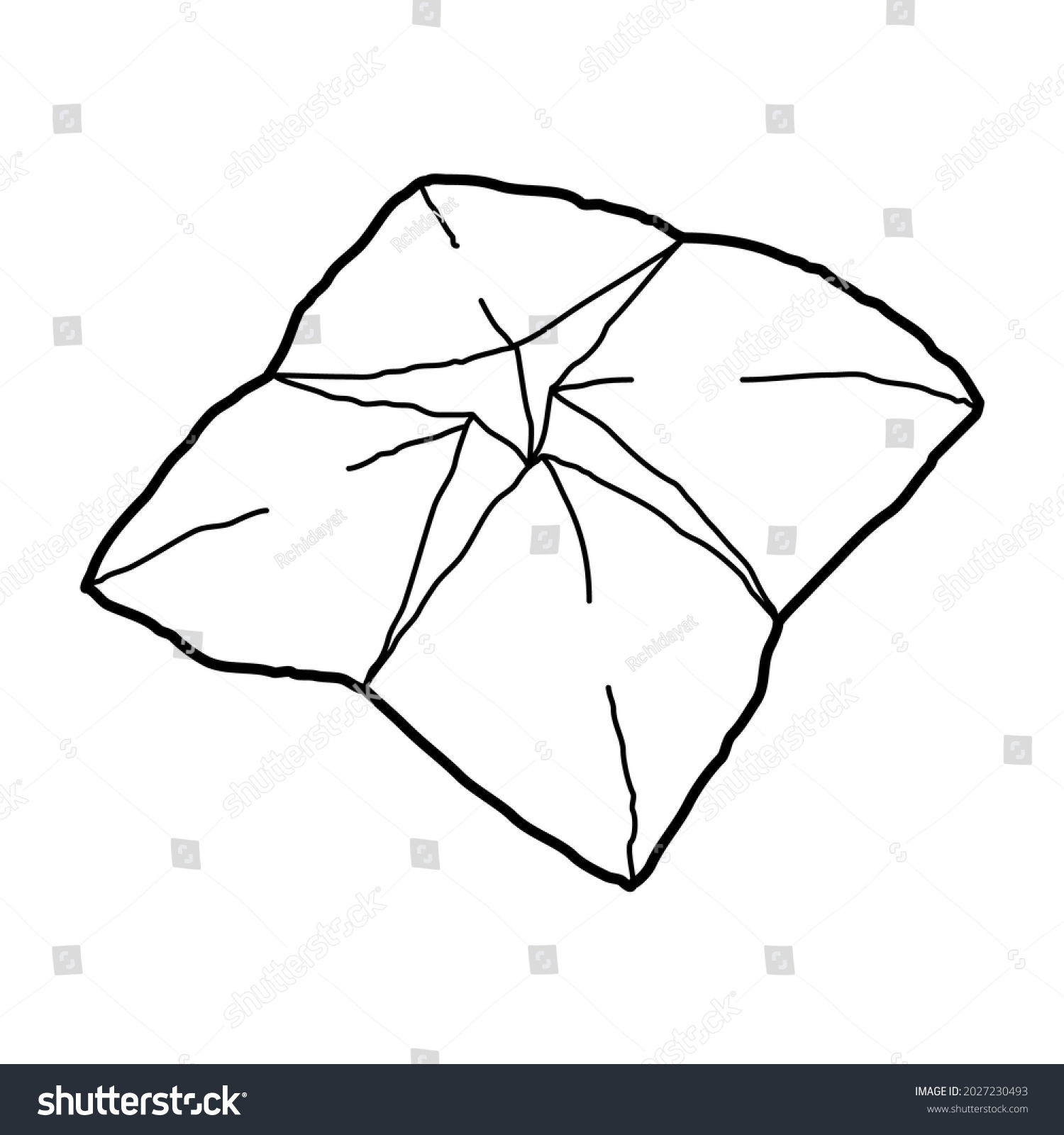 folding origami paper lineart vector - Royalty Free Stock Vector ...