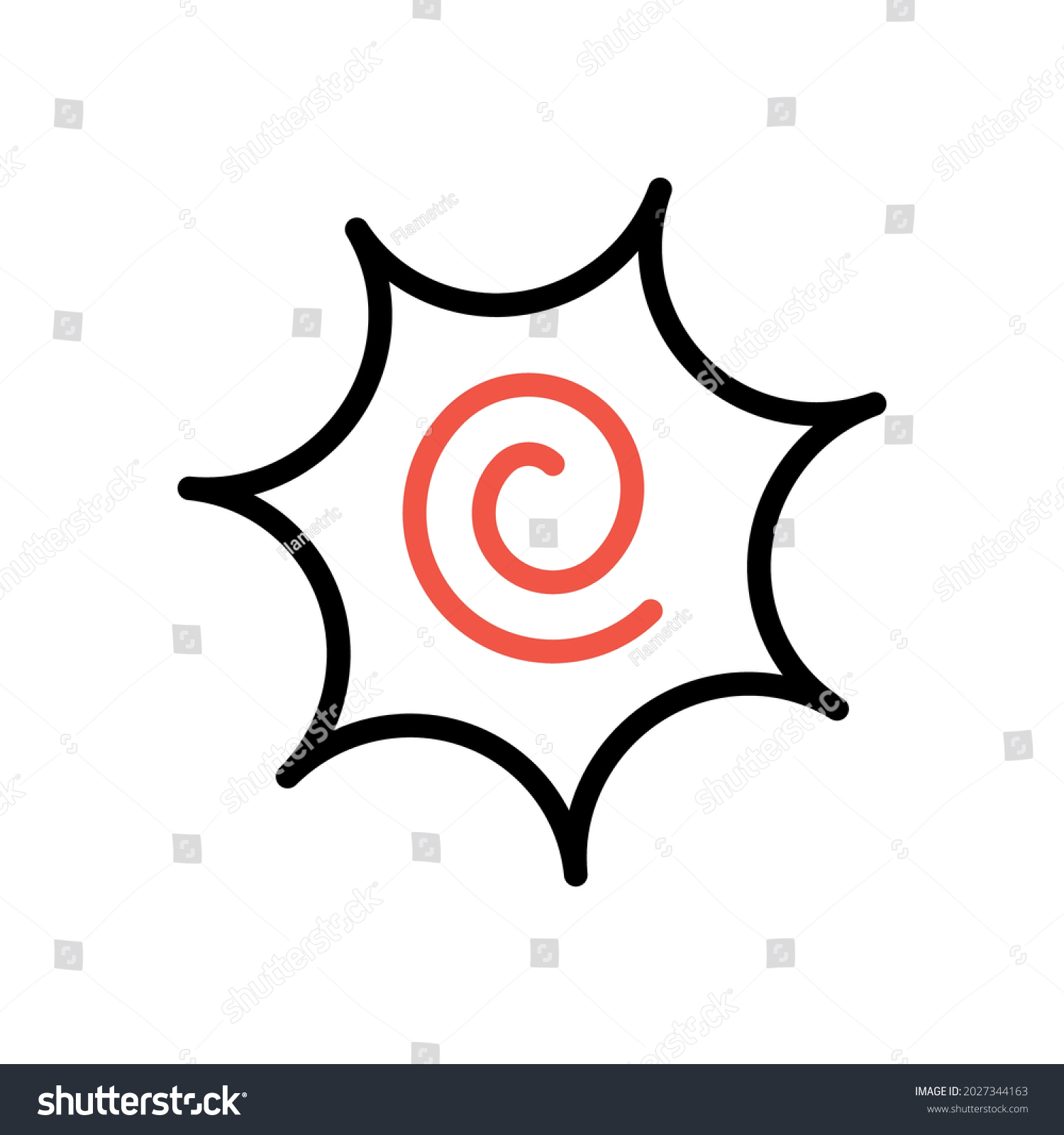 Narutomaki Or Kamaboko Surimi Vector Outline Royalty Free Stock 