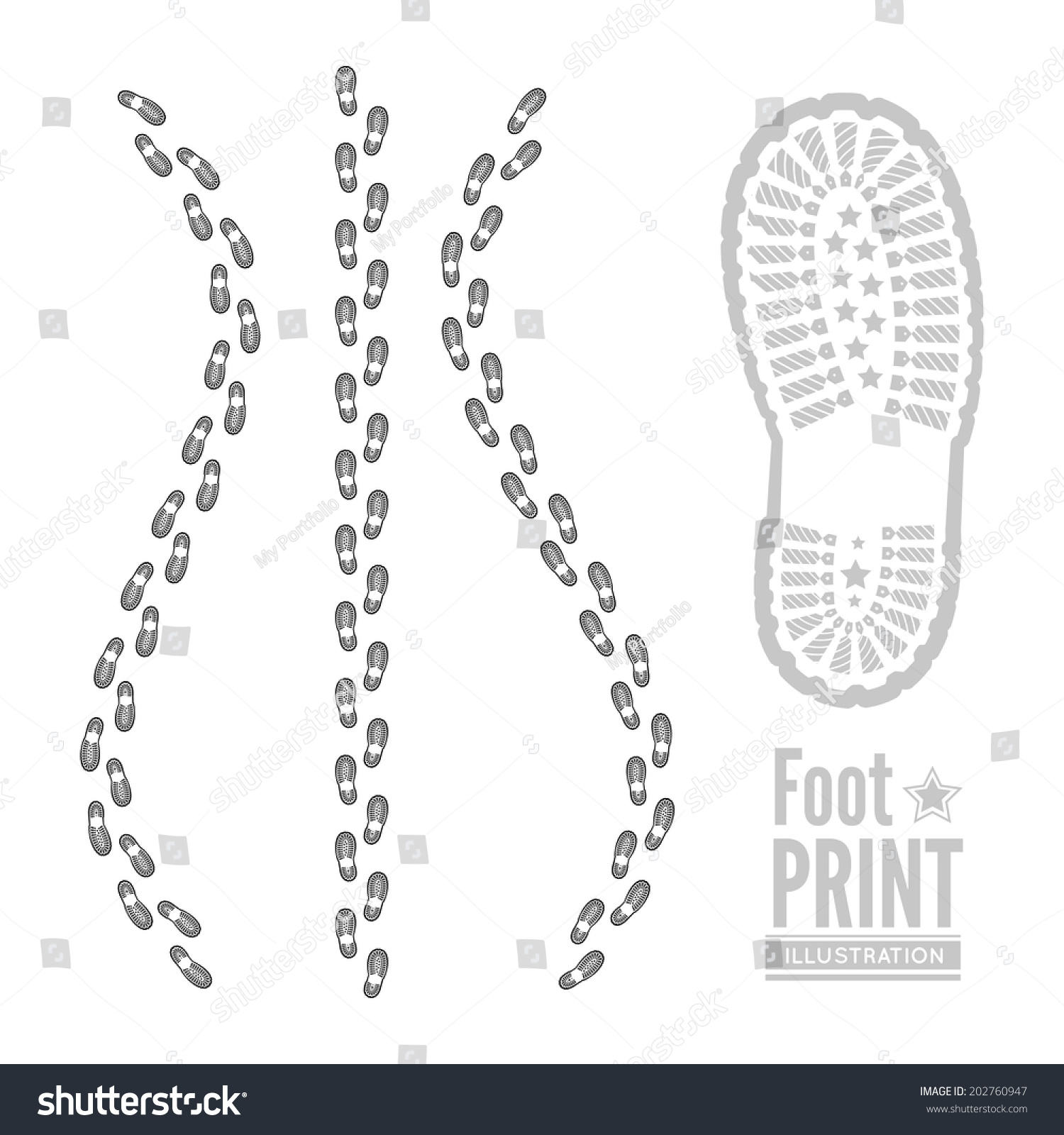 Shoe print vector illustration on white - Royalty Free Stock Vector ...