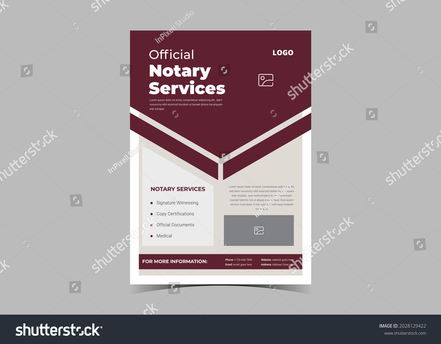 Notary service flyer template design. Lawyer notary service poster leaflet design. Legal document signing service flyer poster template #2028129422