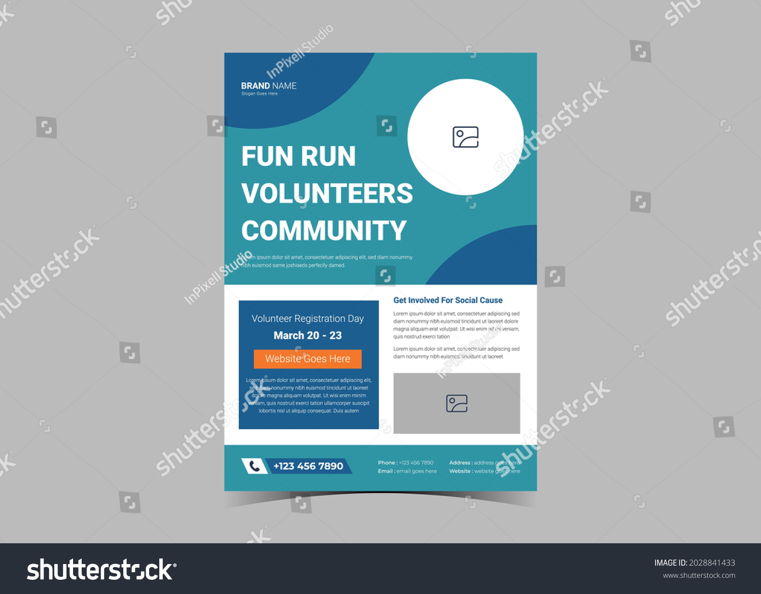 Volunteer needed flyer template design. Charity - Royalty Free Stock ...