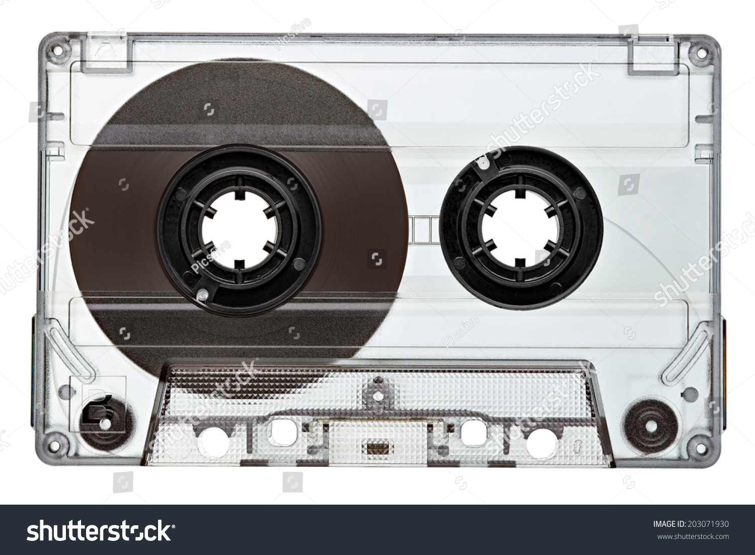 close up of a vintage audio tape on white background #203071930