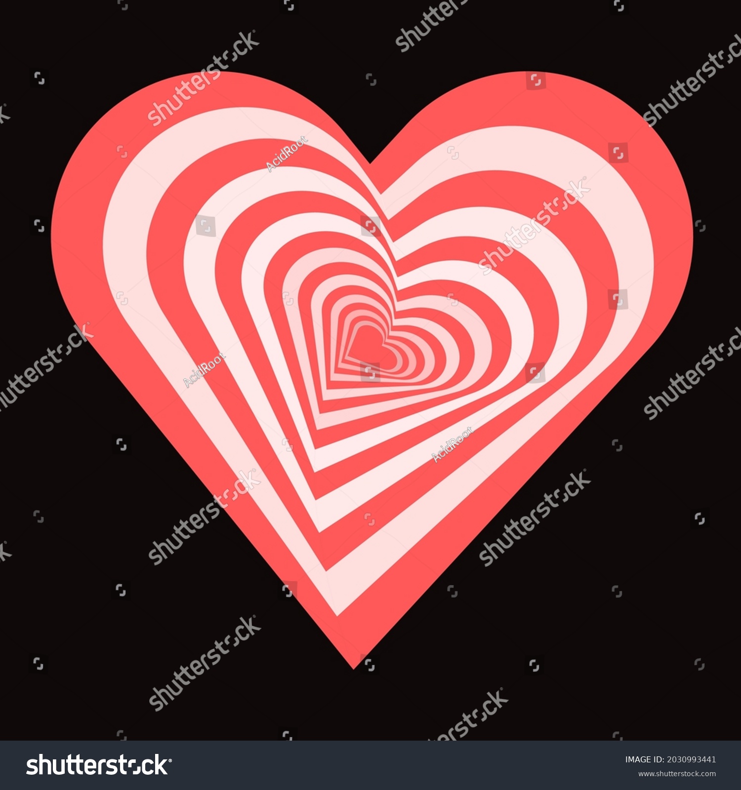 Vector striped 3d illusion heart isolated on - Royalty Free Stock ...