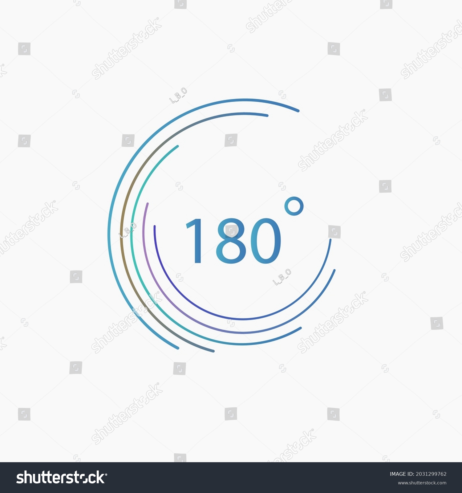 180 Degrees Vector Template Design. eps10 Royalty Free Stock Vector