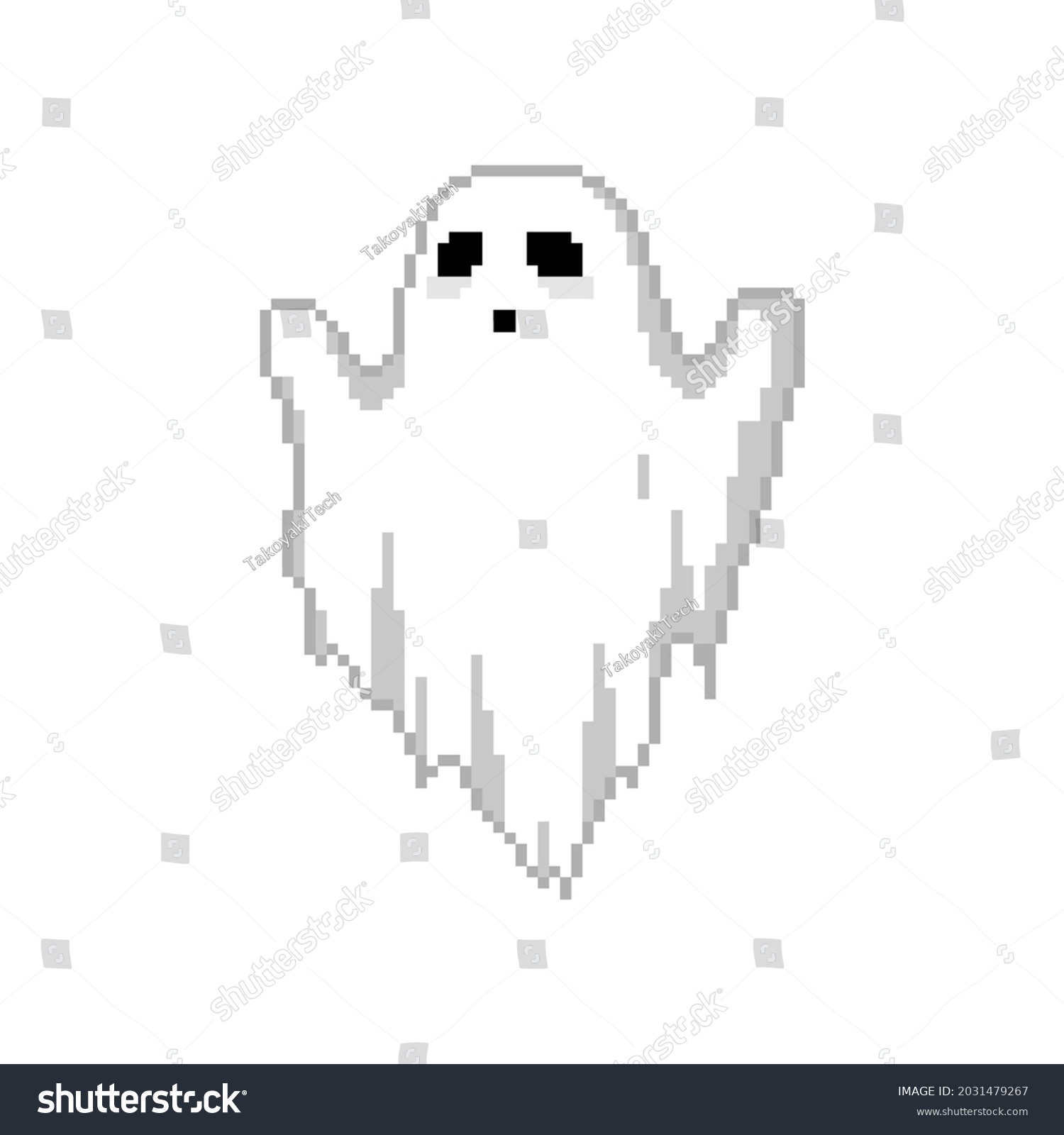 Pixel art ghost. Halloween retro 8 bit pixel - Royalty Free Stock ...