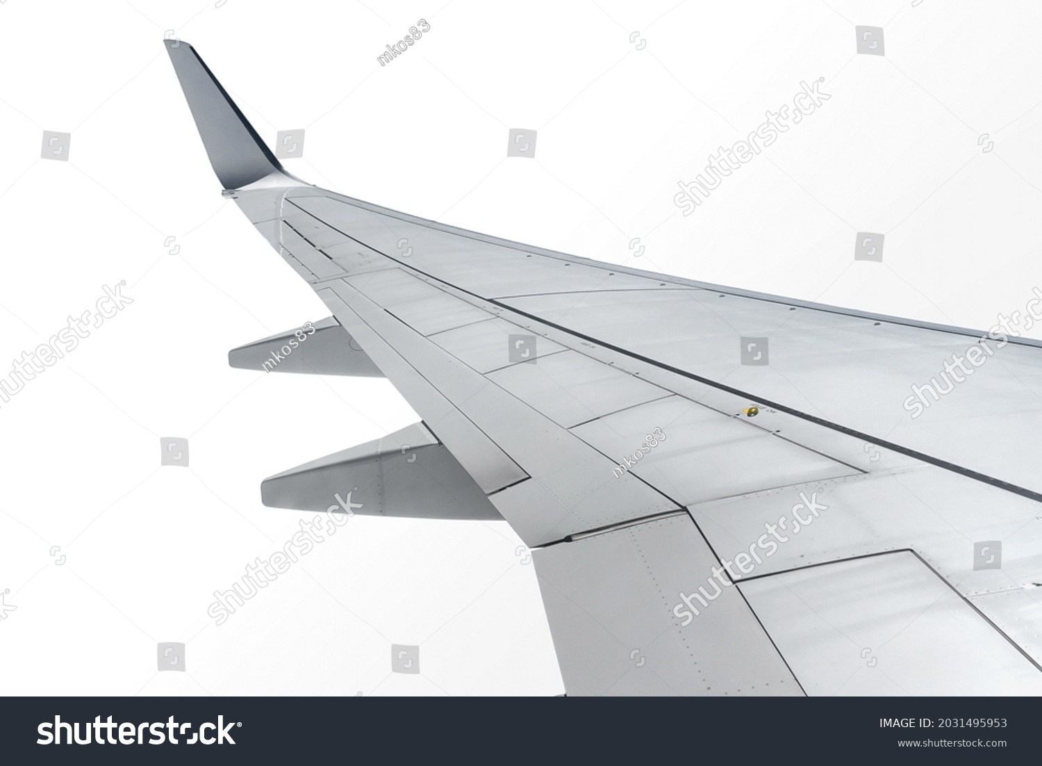 Airplane wing isolated on white background with clipping path #2031495953