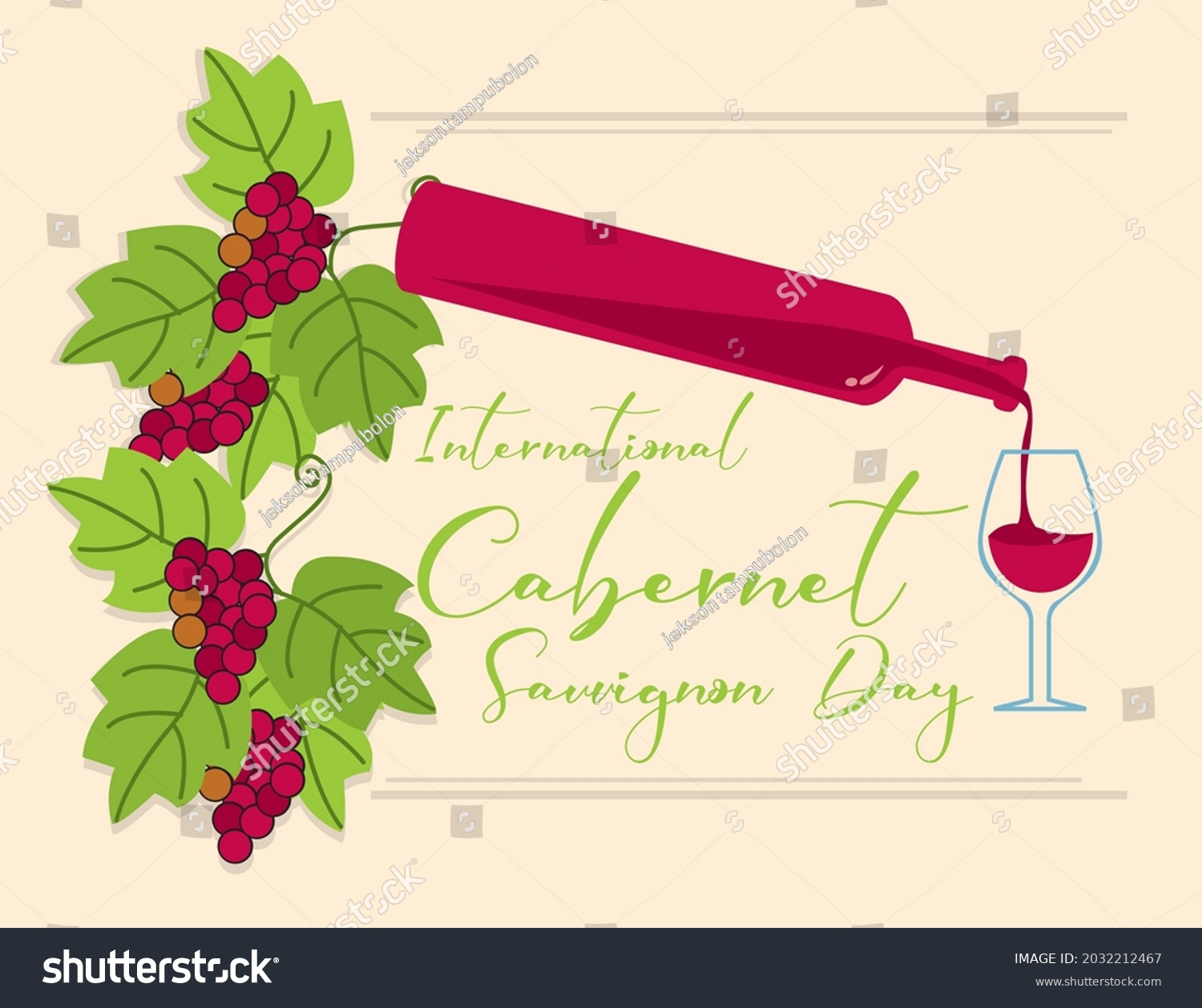 international cabernet sauvignon day vector illustration #2032212467