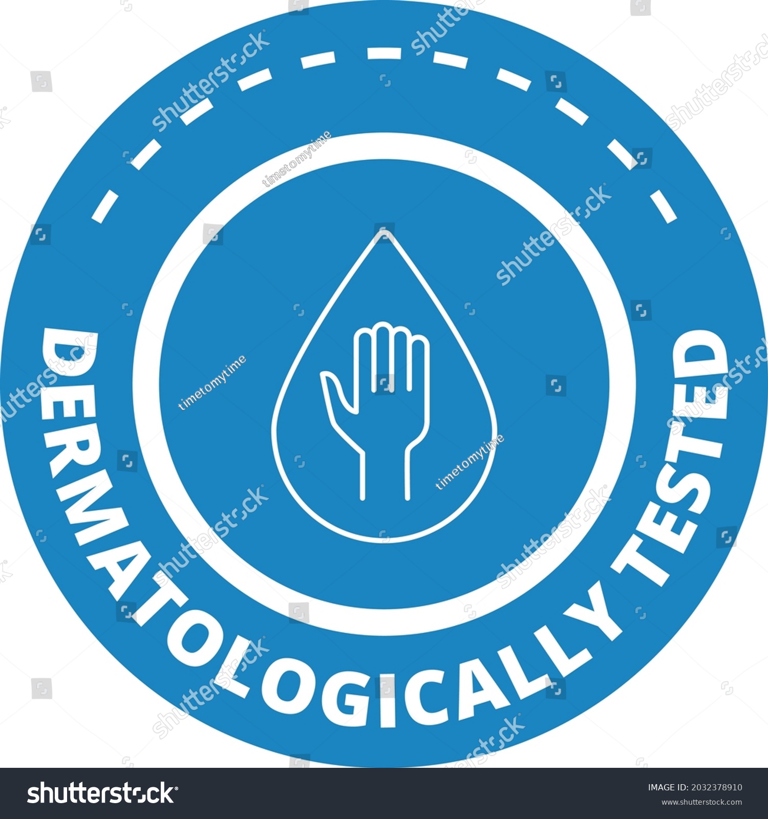 Dermatologically tested vector label with water - Royalty Free Stock ...