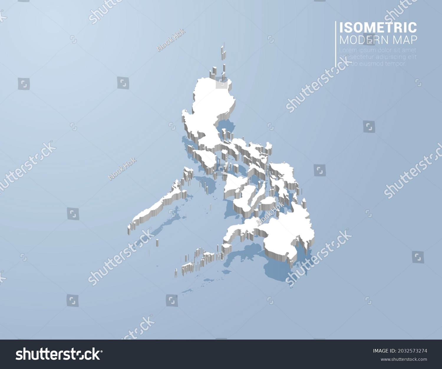 Isometric 3d Map Of Philippines Stylized Vector Royalty Free Stock