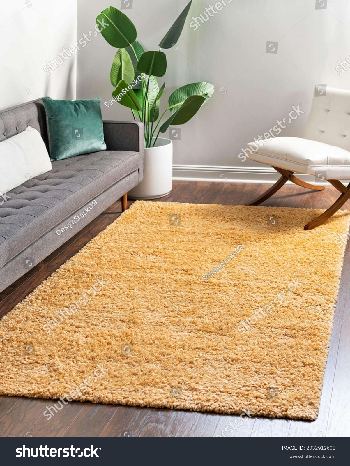 Modern geometry living area interior room rug texture design. #2032912601