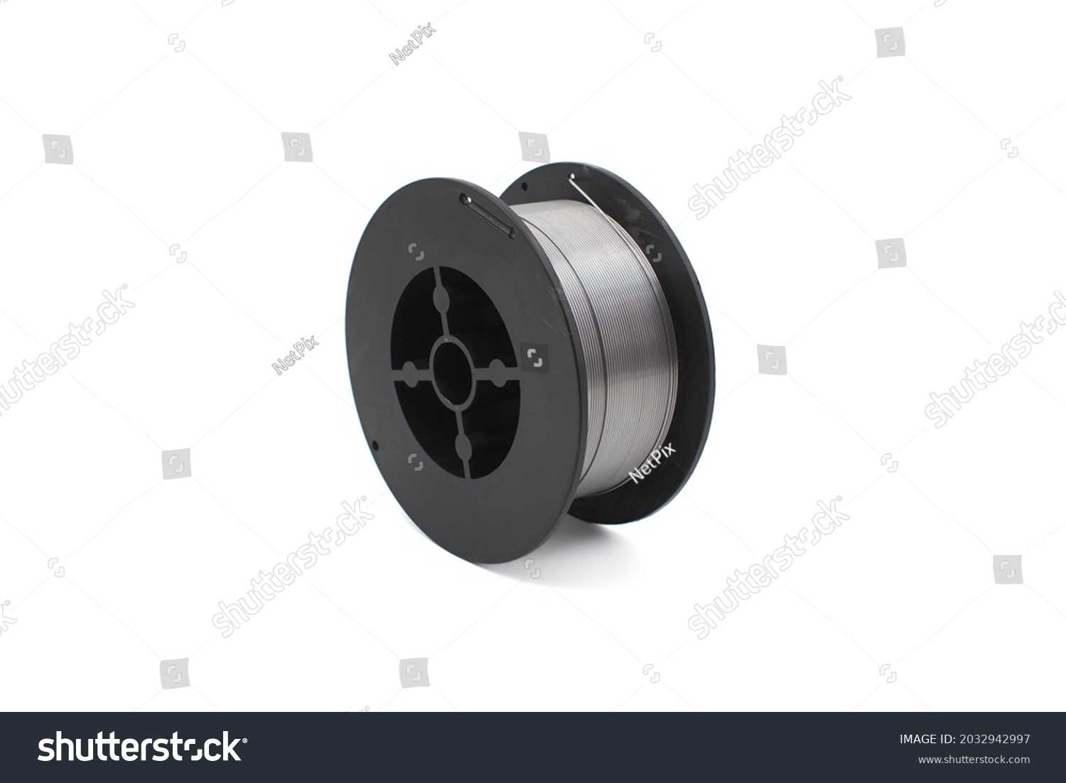 Flux cored welding wire for gasless welding isolated on white background #2032942997
