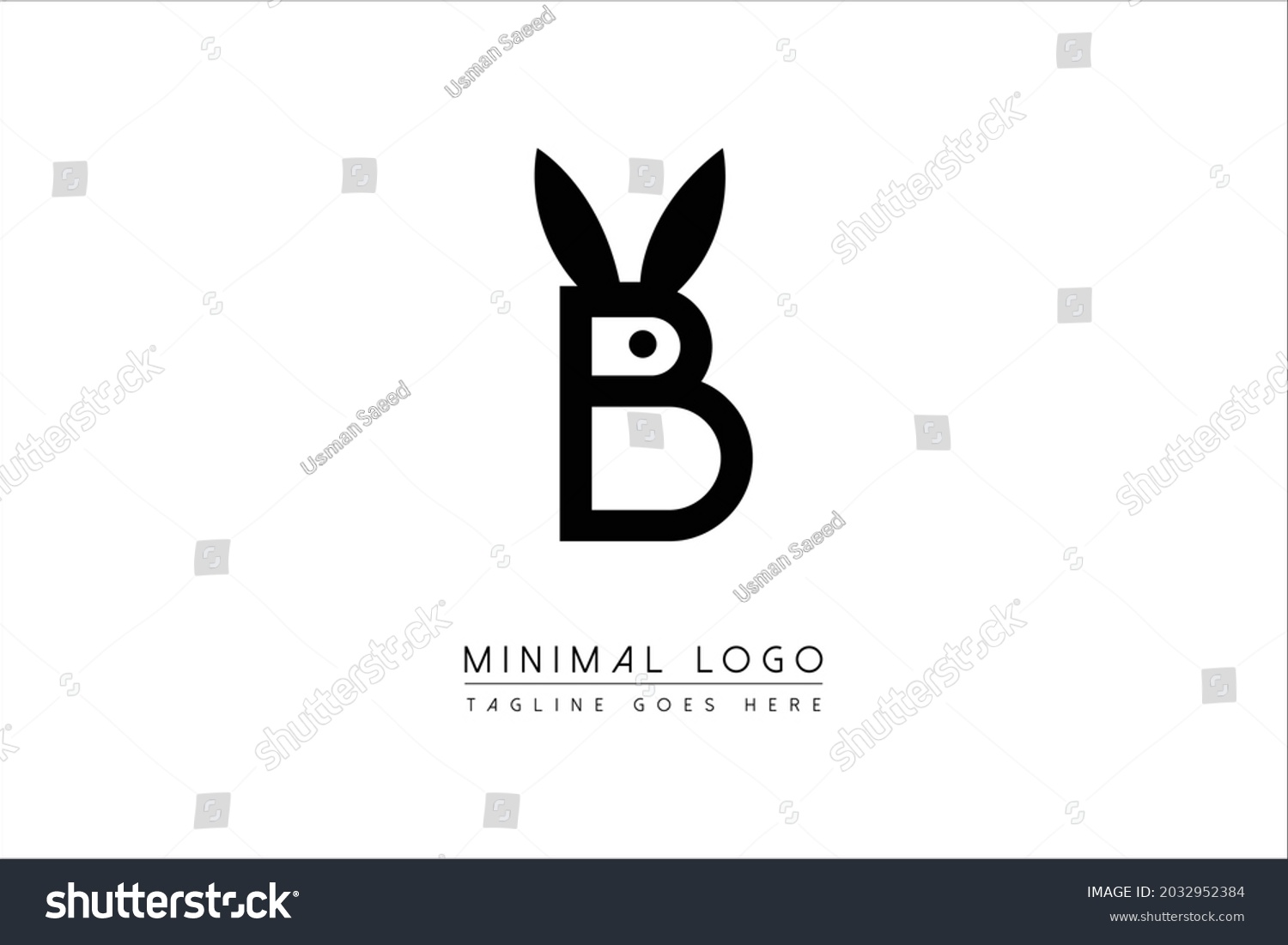 Rabbit Letter B Logo Template Design Vector - Royalty Free Stock Vector ...