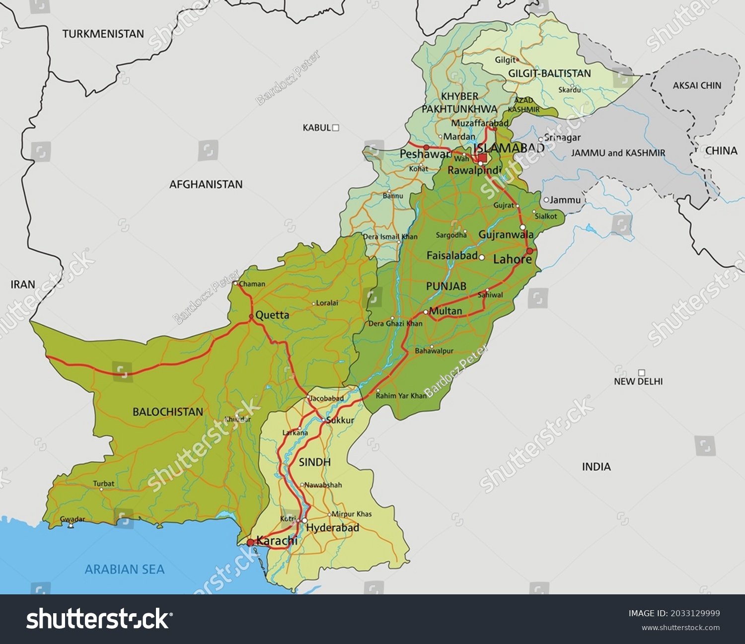 Highly Detailed Editable Political Map With - Royalty Free Stock Vector ...